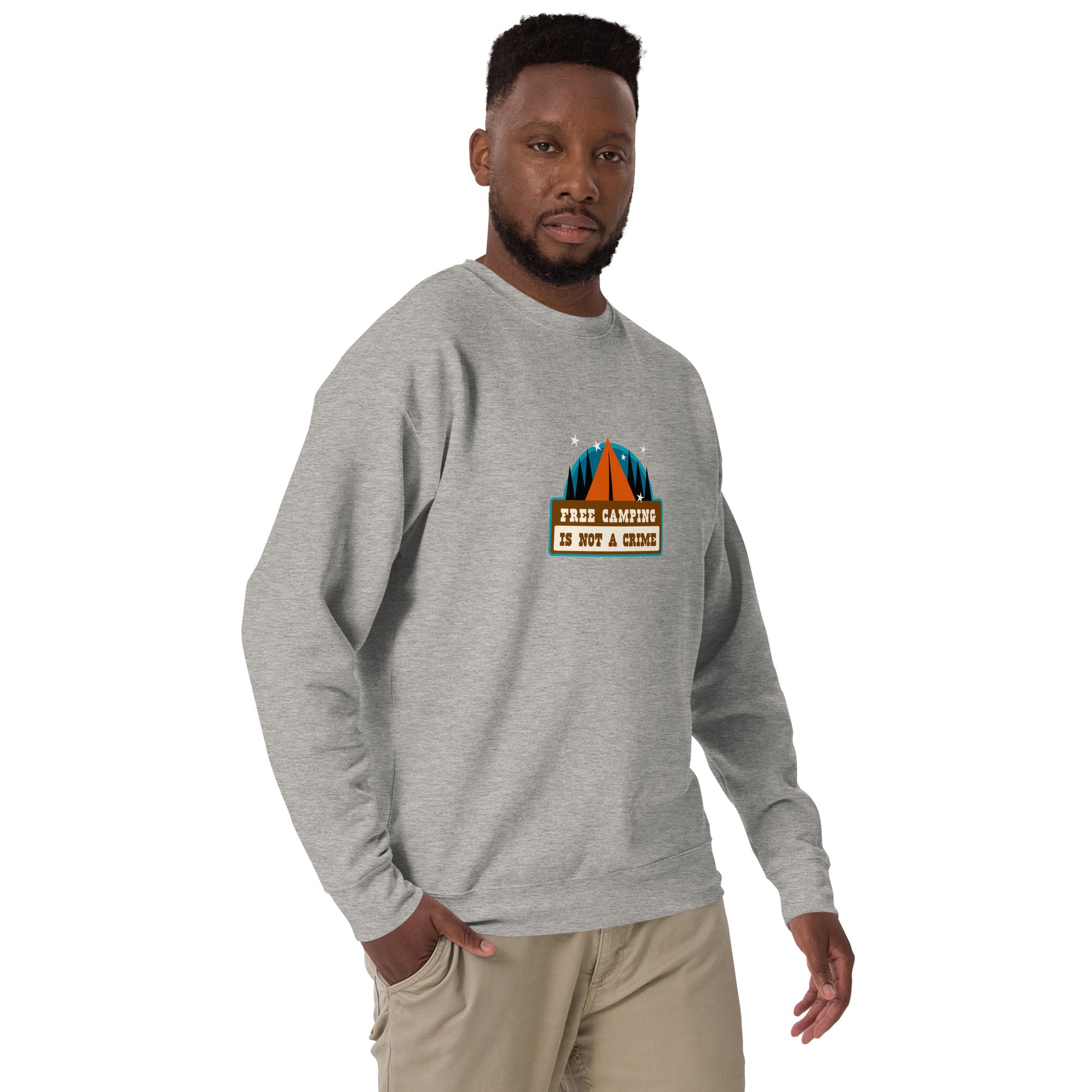 Sweatshirt premium unisexe Free camping is not a crime graphic