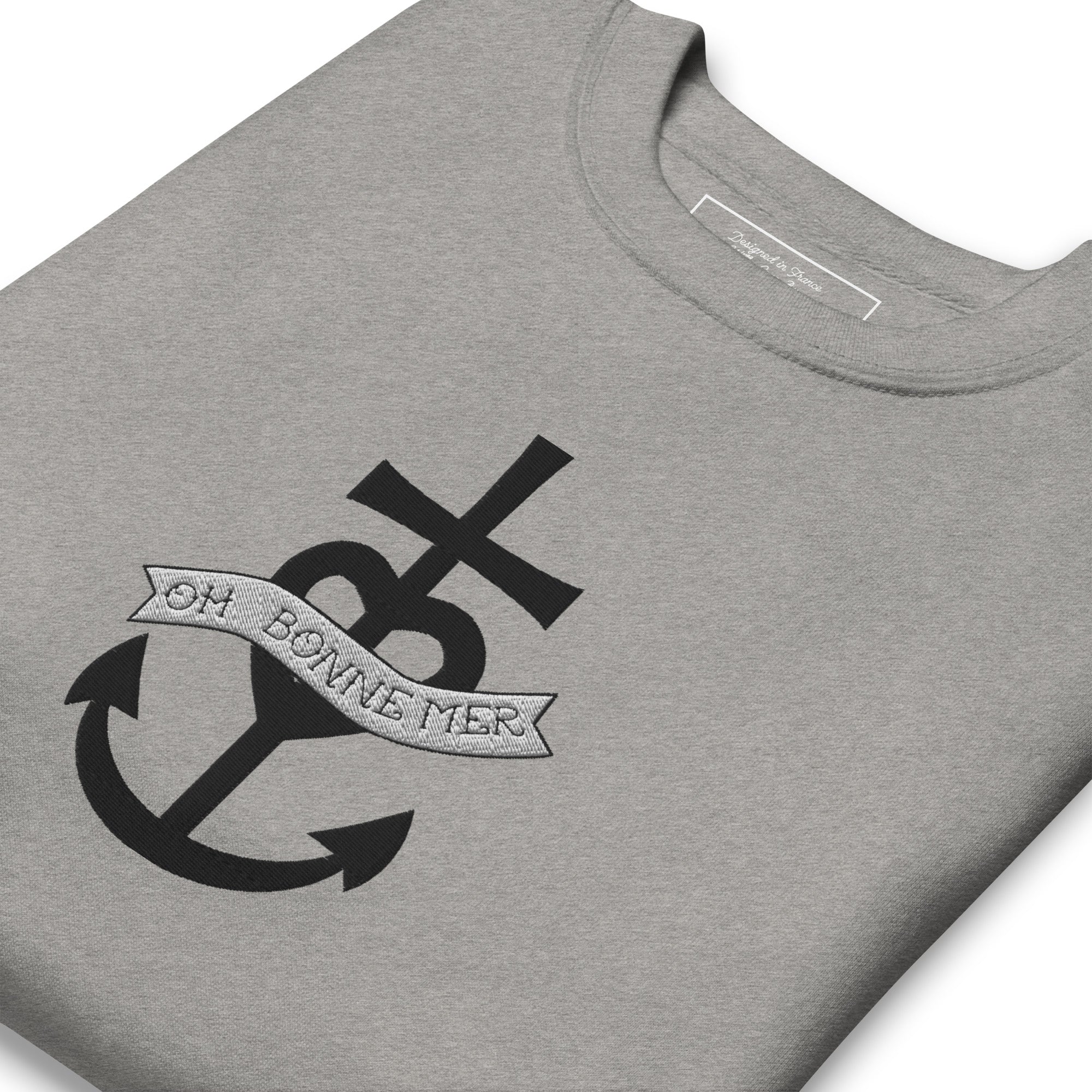 Sweatshirt premium unisexe Oh Bonne Mer 1 grand motif brodé