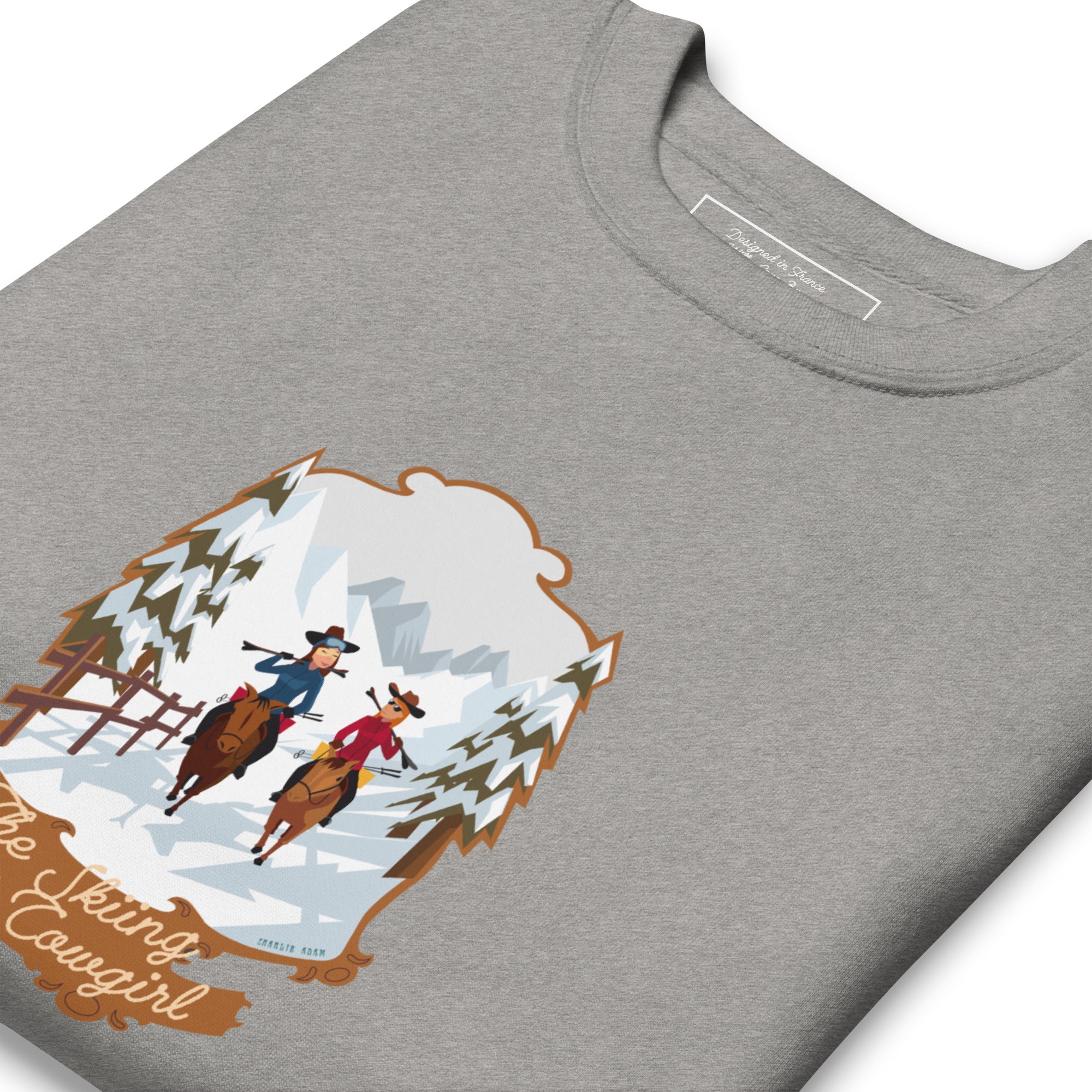 Sweatshirt premium unisexe The Skiing Cowgirl