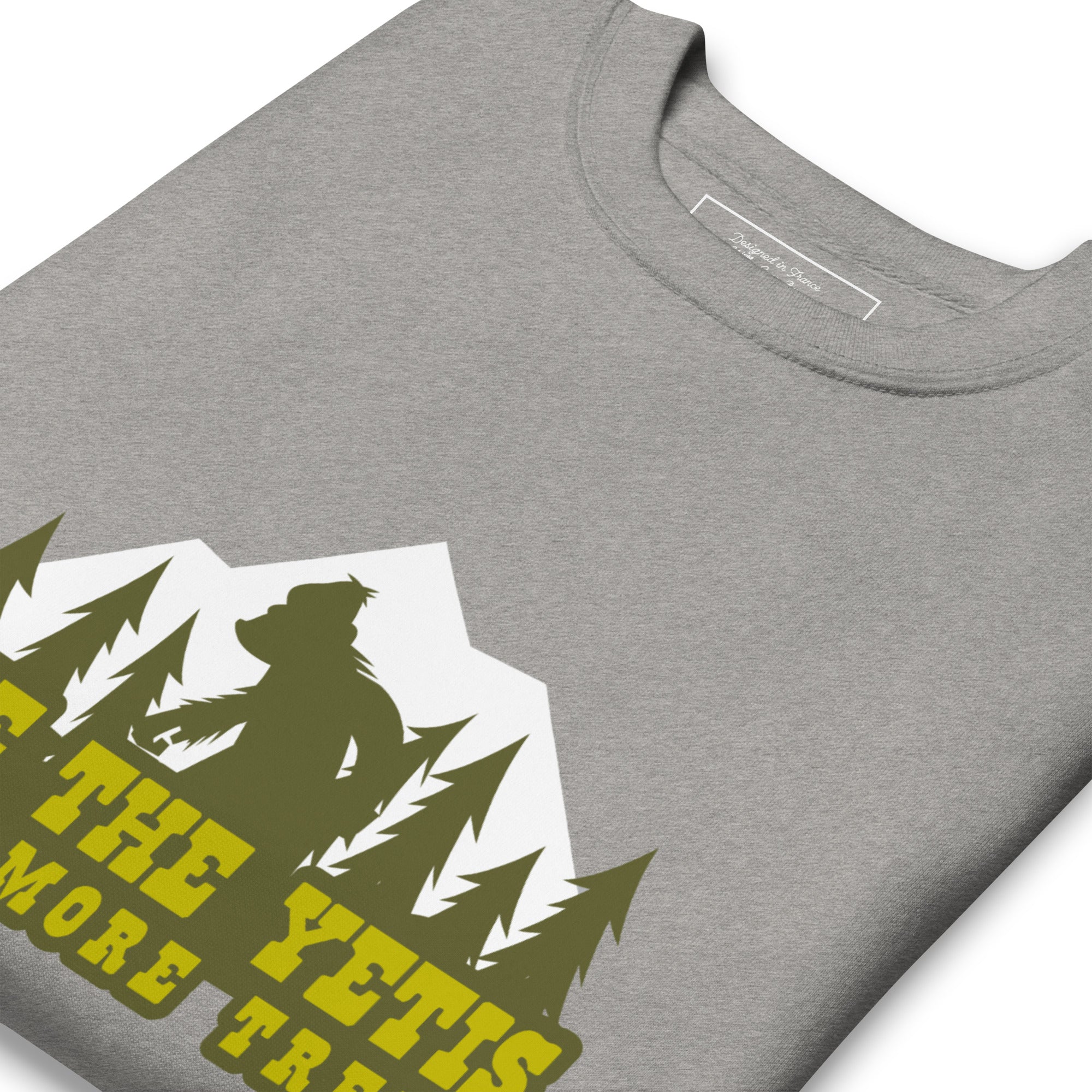 Unisex Premium Sweatshirt Save the Yetis, Plant more Trees