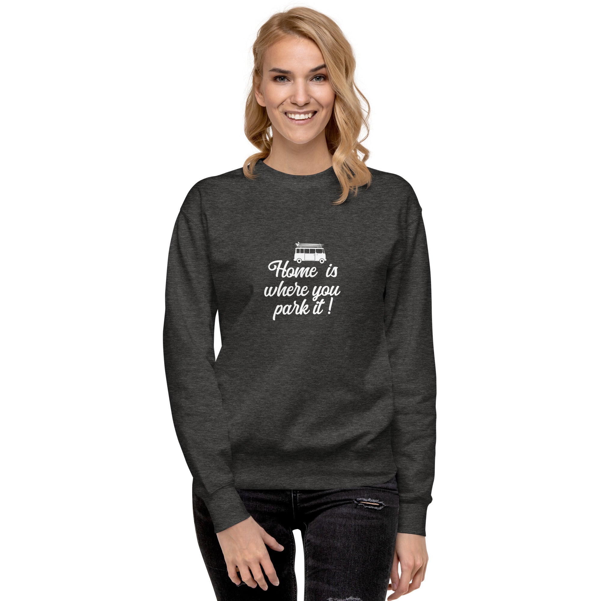 Sweatshirt premium unisexe White Surf Combi Home is where you park it