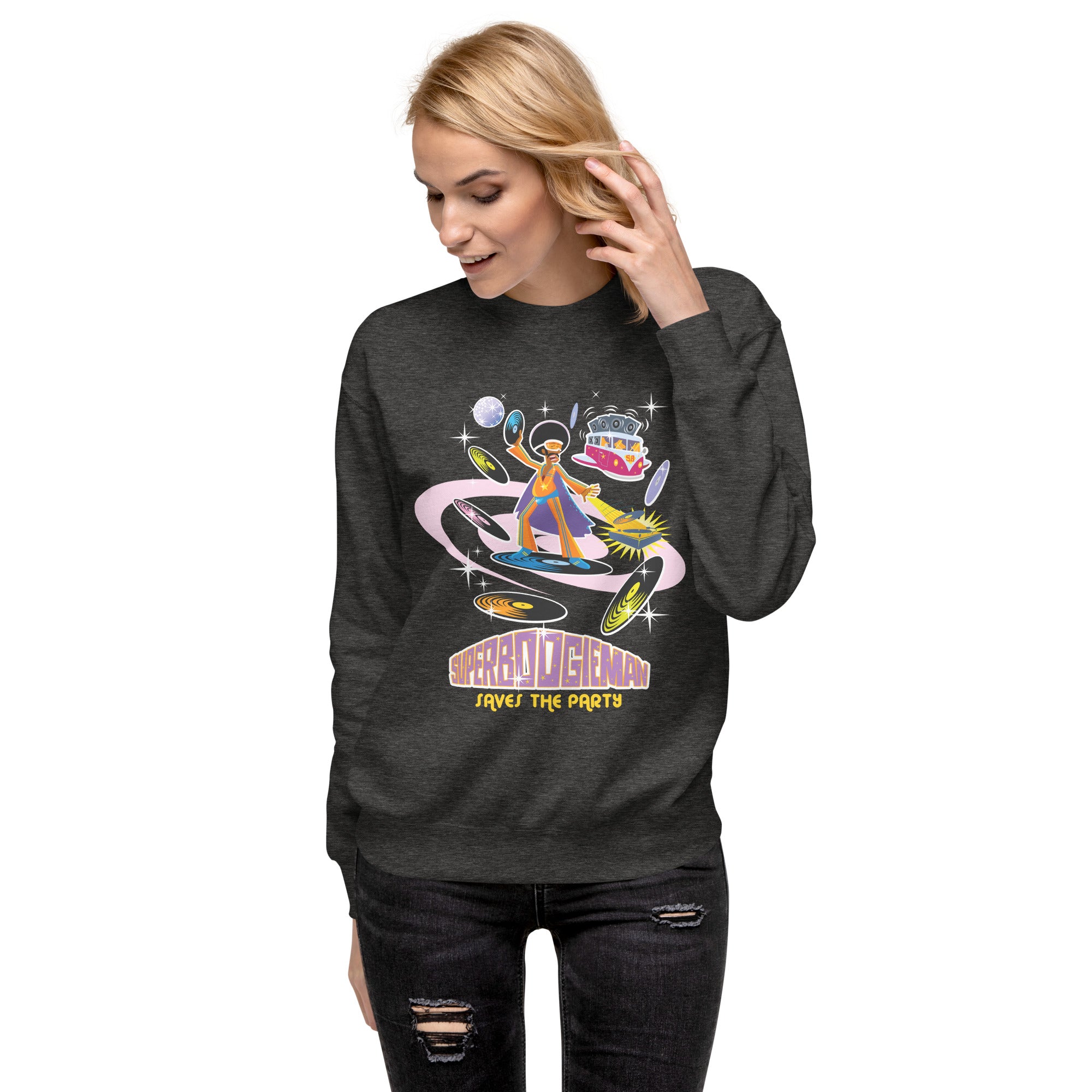 Unisex Premium Sweatshirt Superboogieman Saves the Party