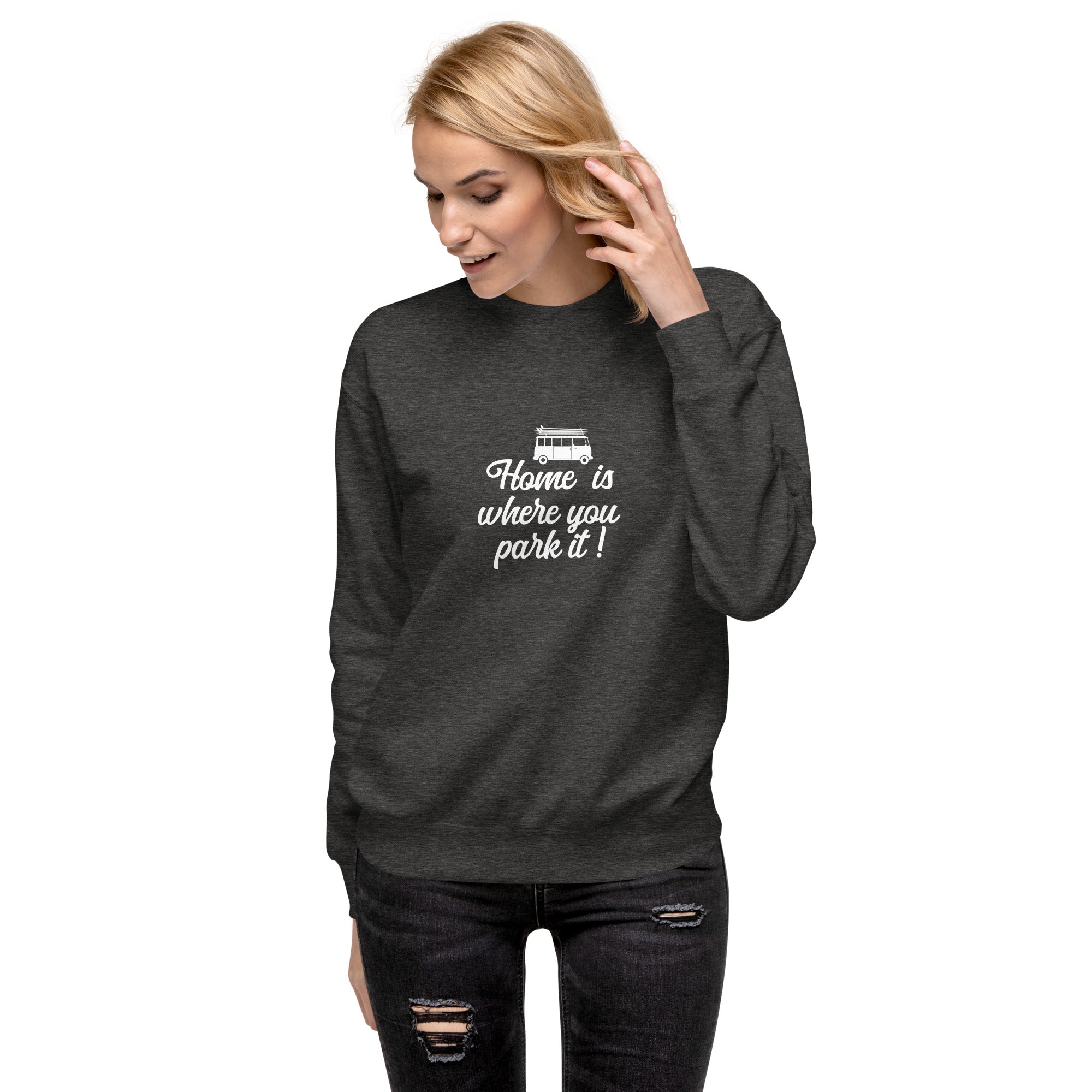 Sweatshirt premium unisexe White Surf Combi Home is where you park it