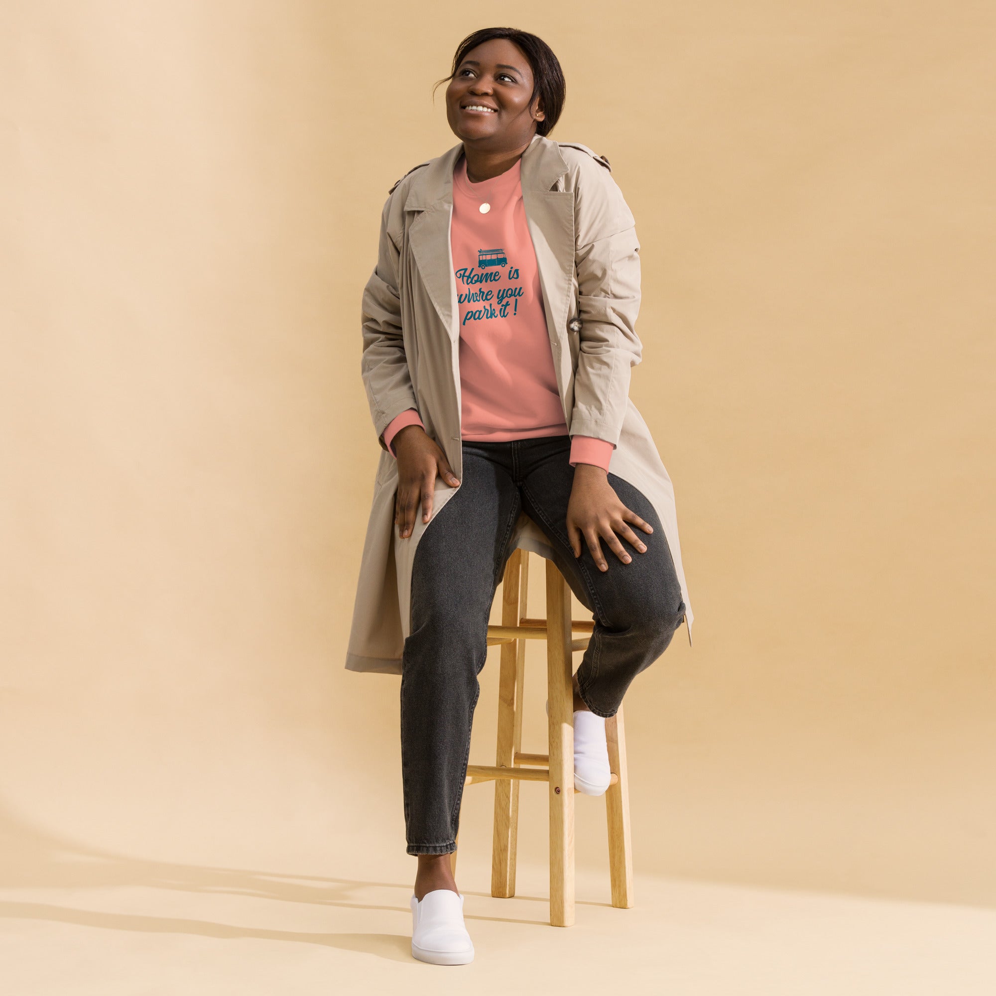 Sweatshirt premium unisexe Blue Surf Combi Home is where you park it