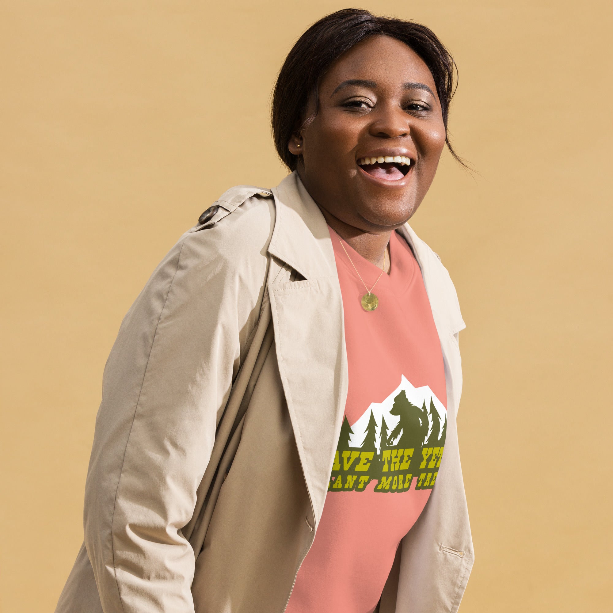 Unisex Premium Sweatshirt Save the Yetis, Plant more Trees