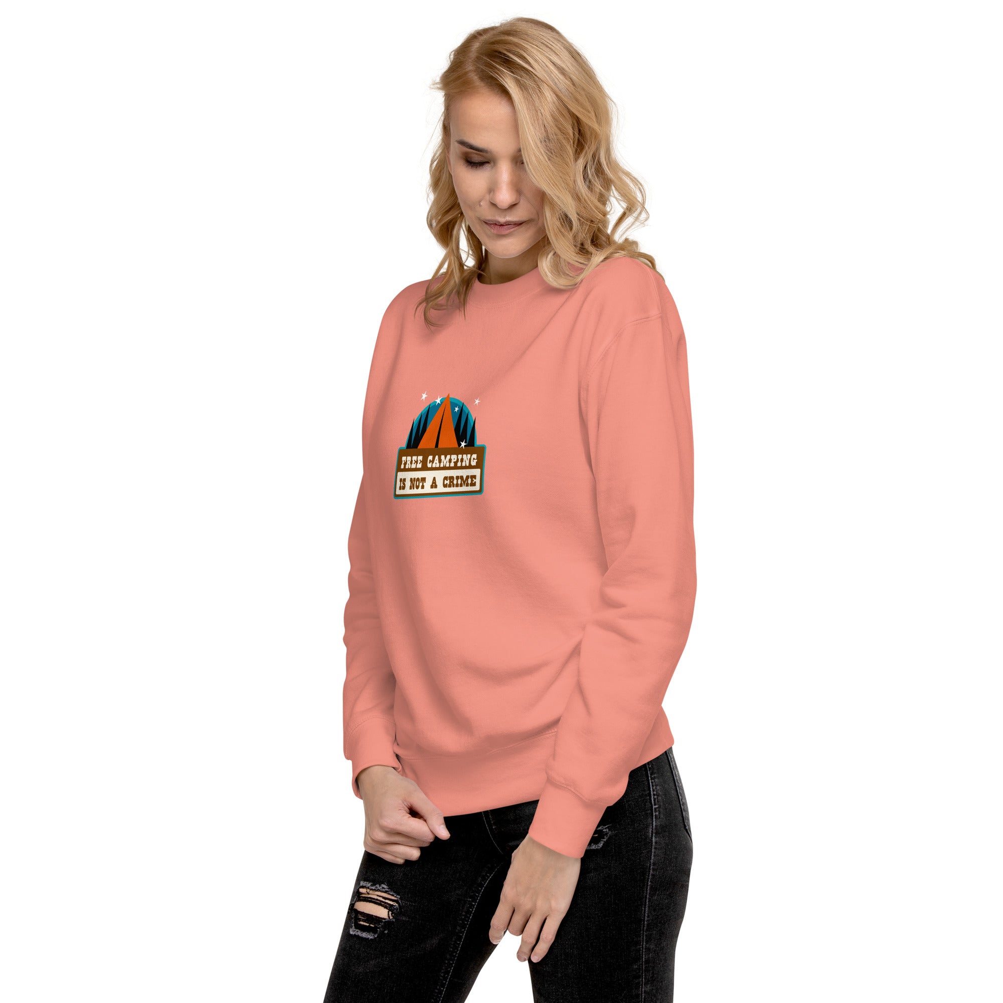 Sweatshirt premium unisexe Free camping is not a crime graphic