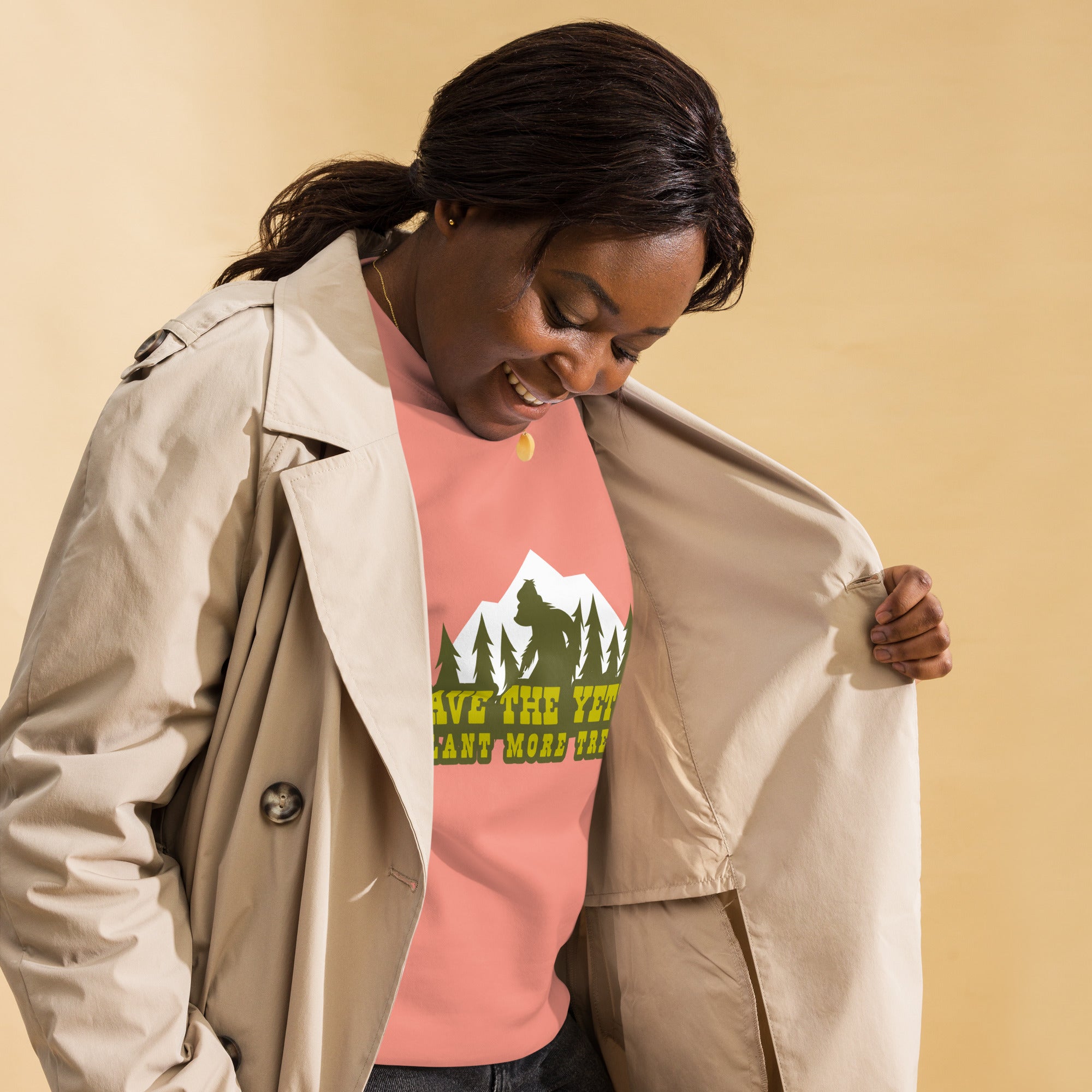 Unisex Premium Sweatshirt Save the Yetis, Plant more Trees