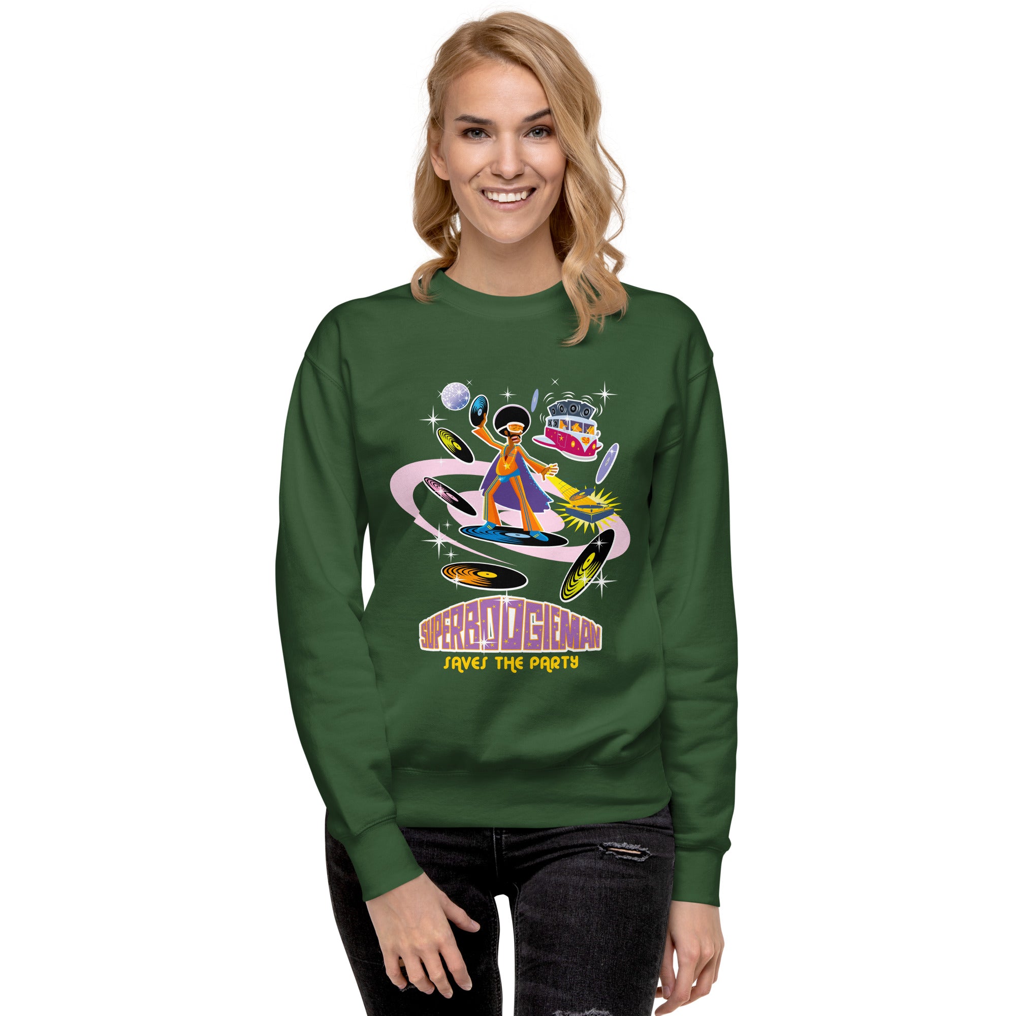 Unisex Premium Sweatshirt Superboogieman Saves the Party