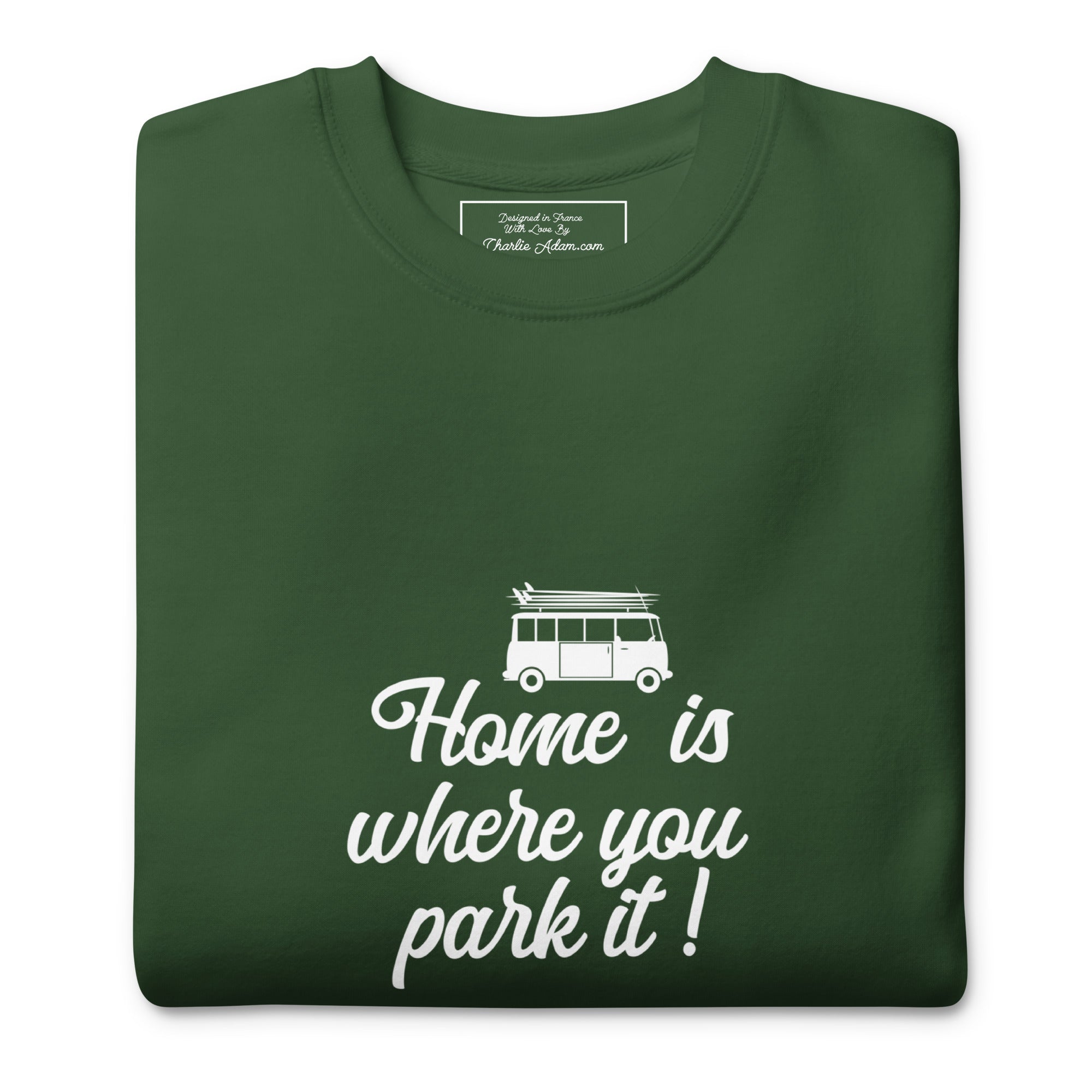 Sweatshirt premium unisexe White Surf Combi Home is where you park it
