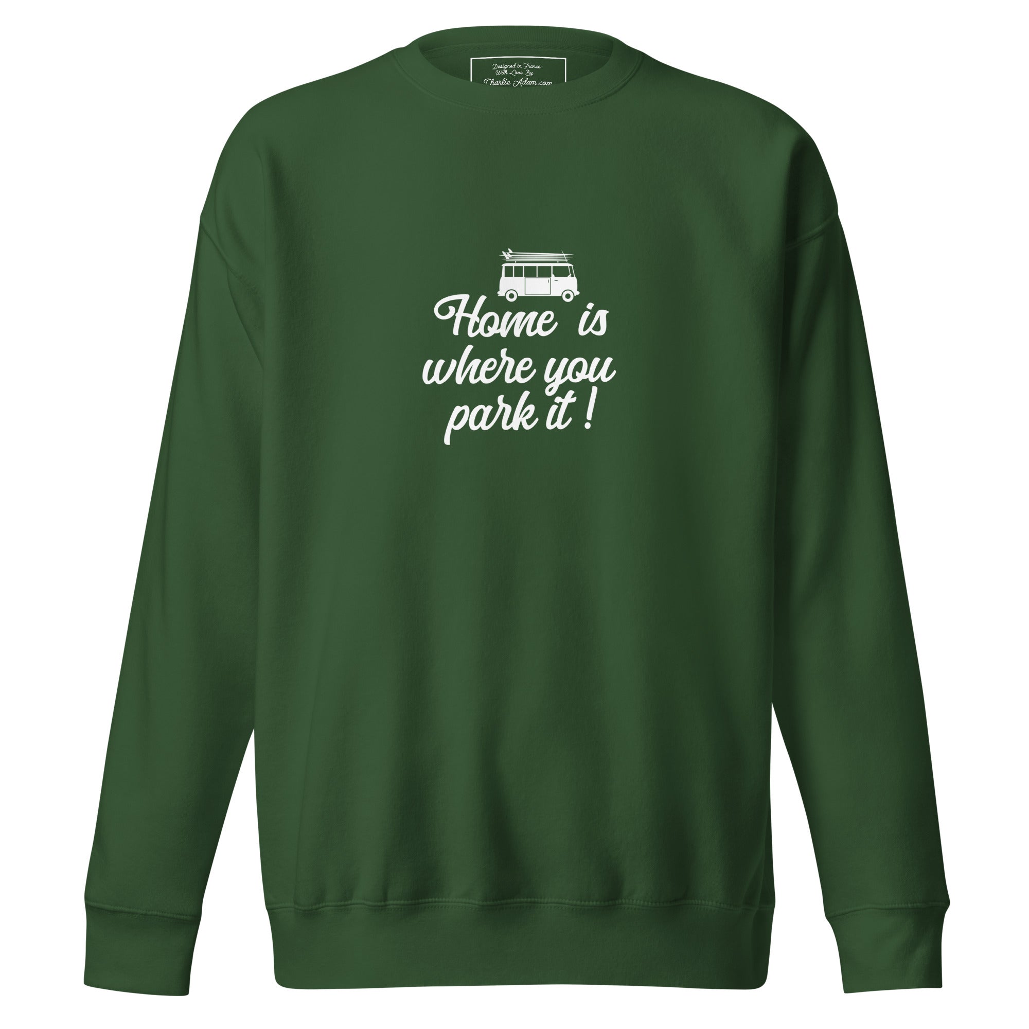 Sweatshirt premium unisexe White Surf Combi Home is where you park it