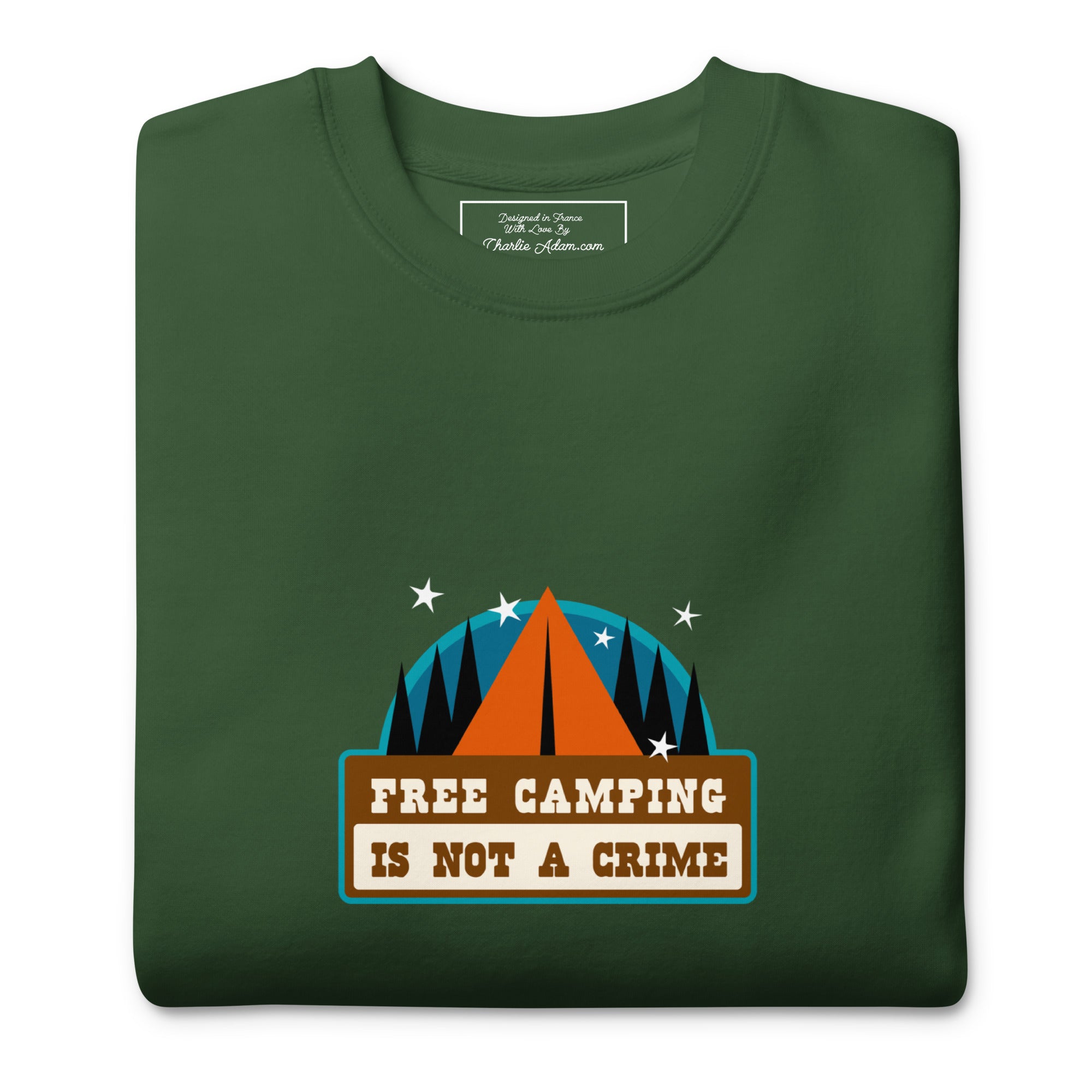 Sweatshirt premium unisexe Free camping is not a crime graphic