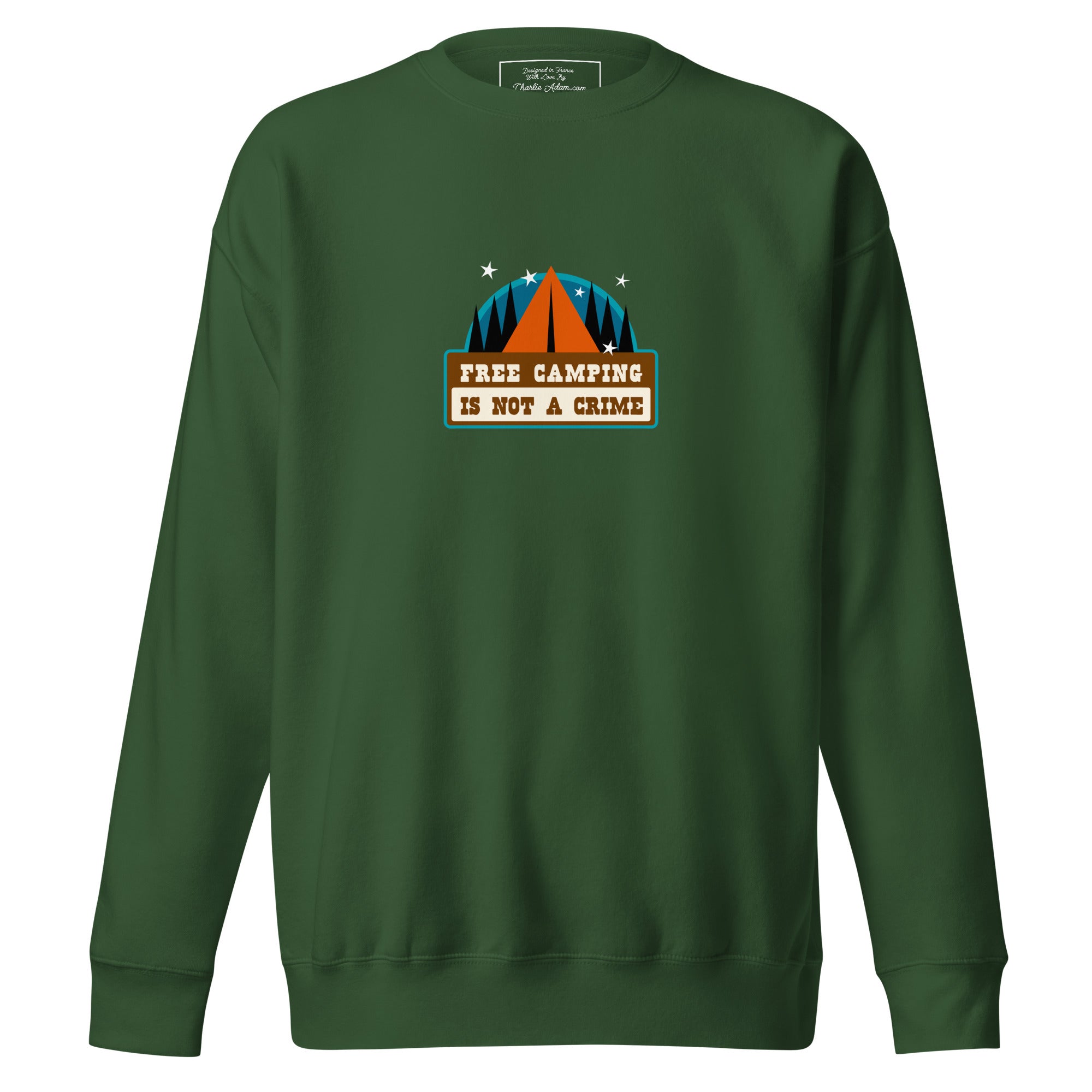 Sweatshirt premium unisexe Free camping is not a crime graphic