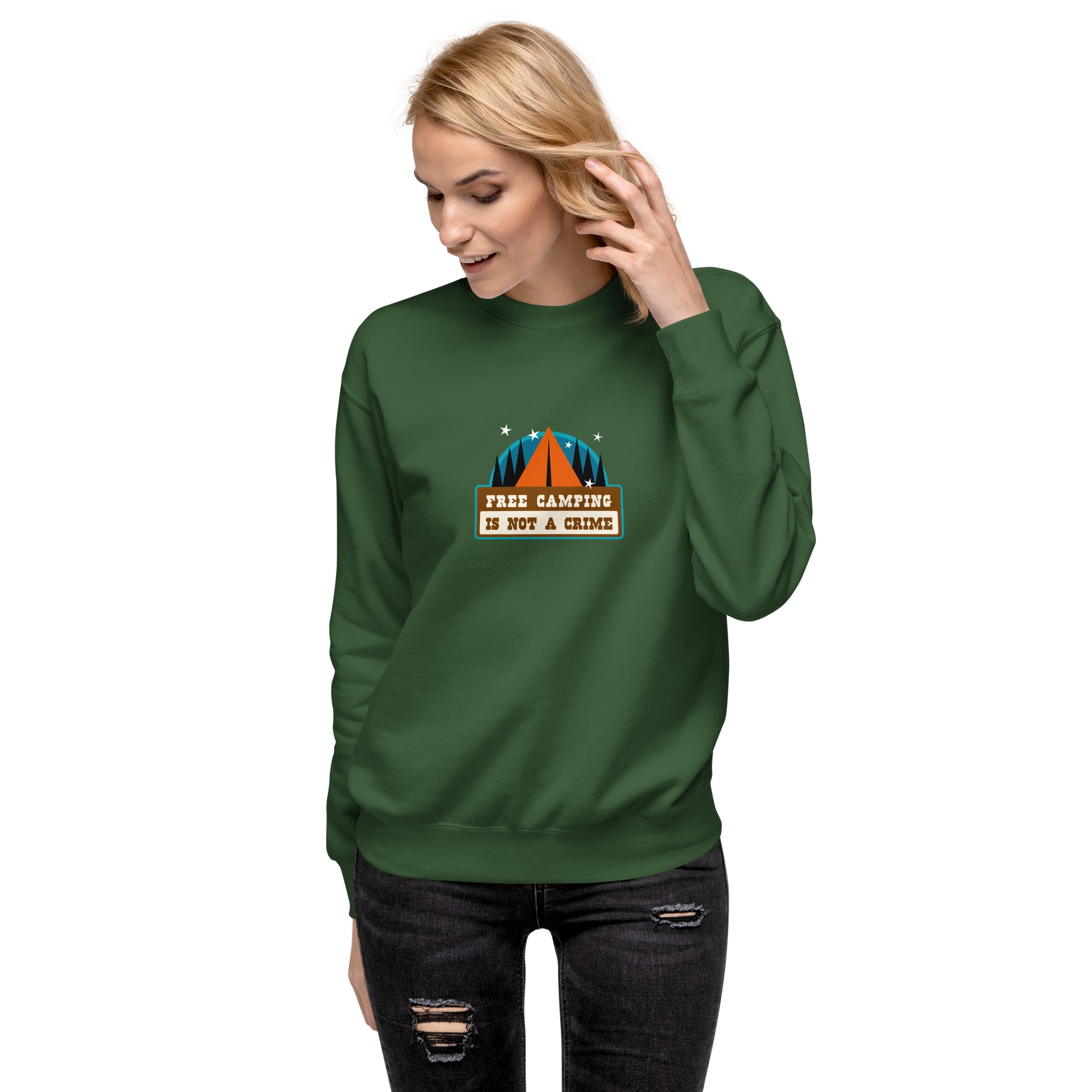 Sweatshirt premium unisexe Free camping is not a crime graphic