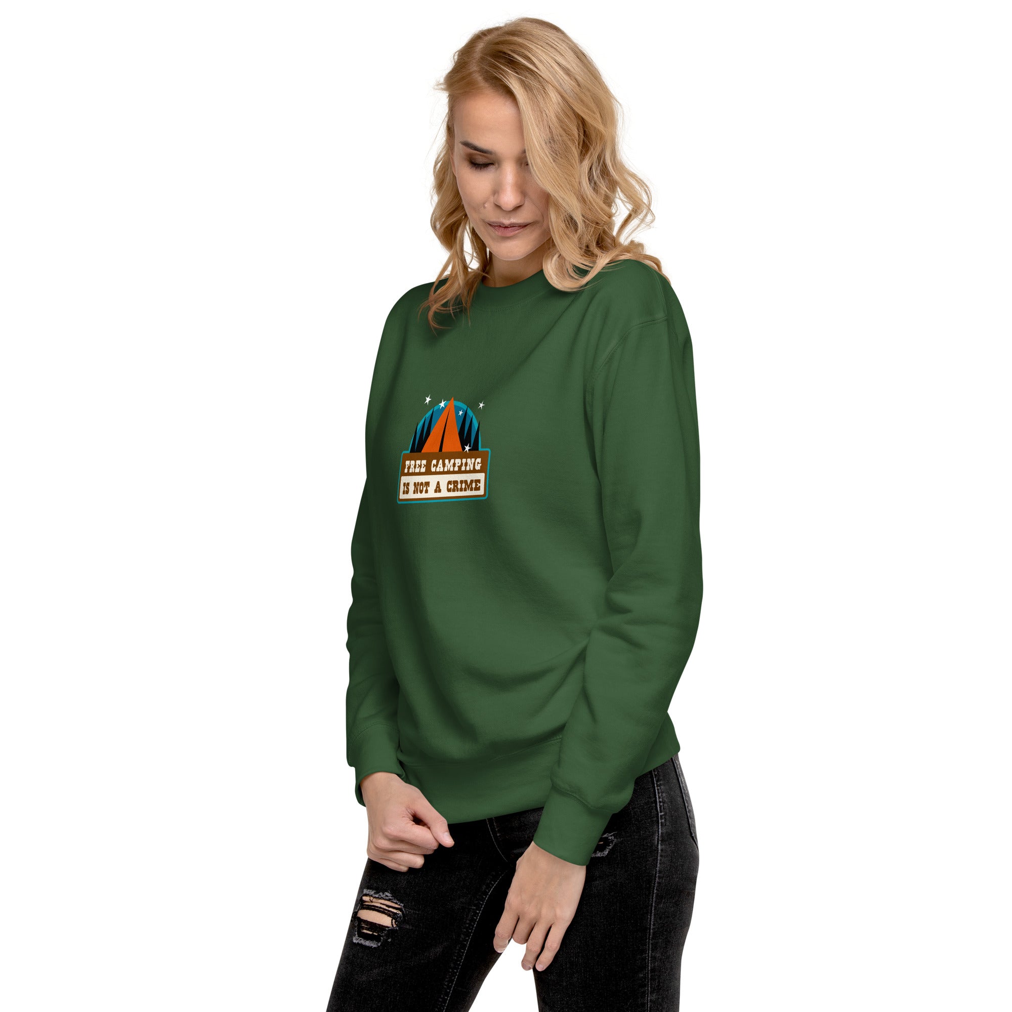 Sweatshirt premium unisexe Free camping is not a crime graphic