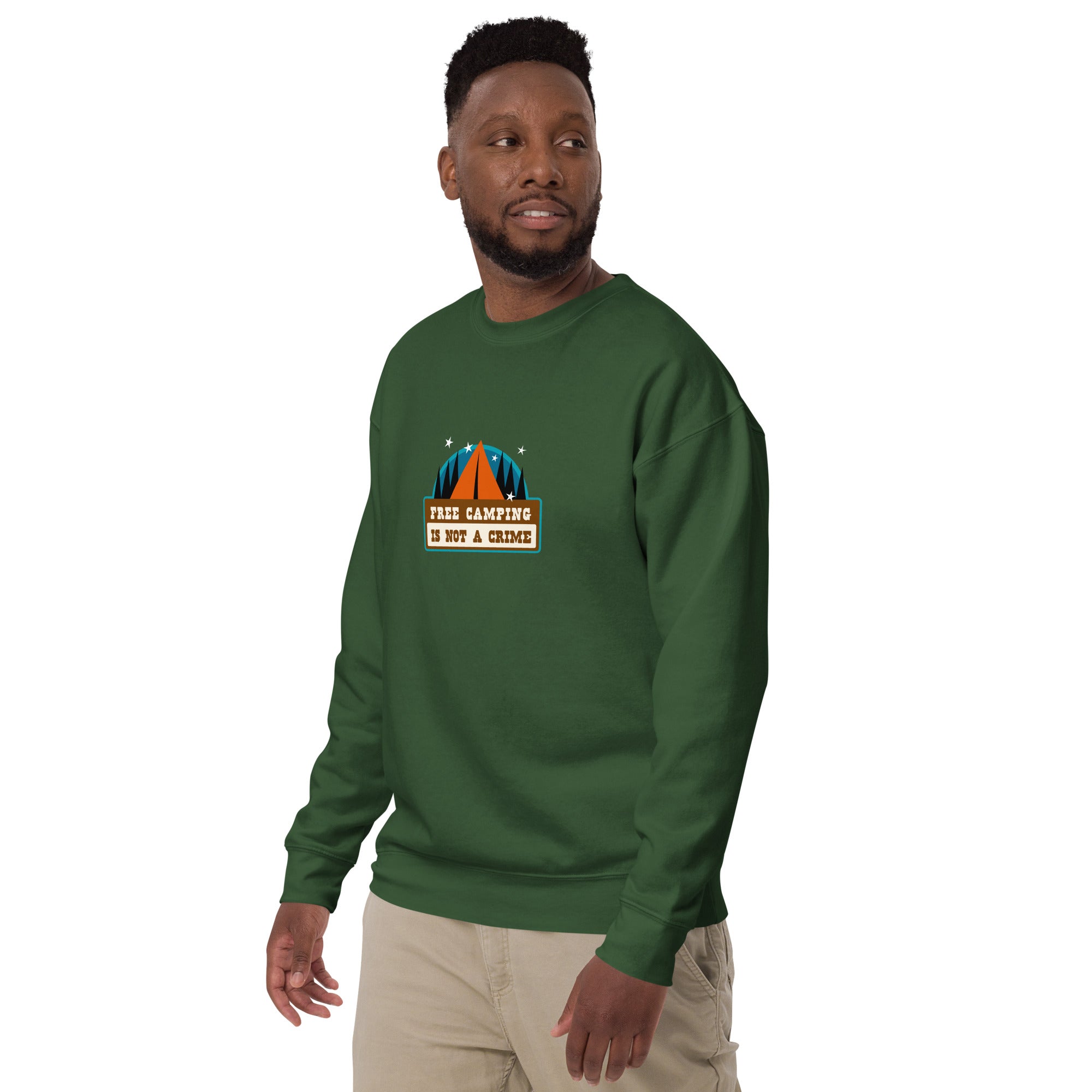 Sweatshirt premium unisexe Free camping is not a crime graphic