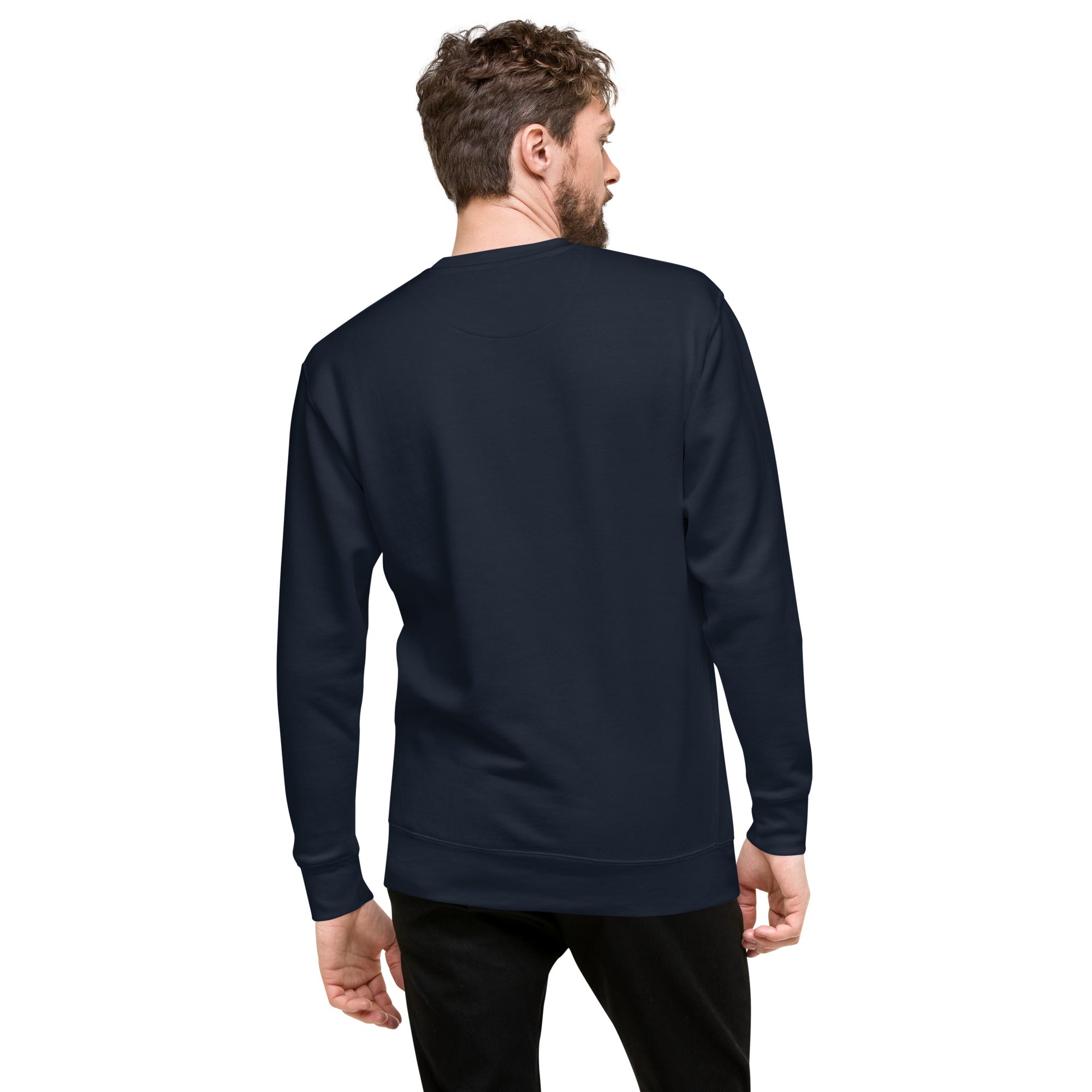 Unisex Premium Sweatshirt No Skiboots on Dancefloor large embroidered pattern