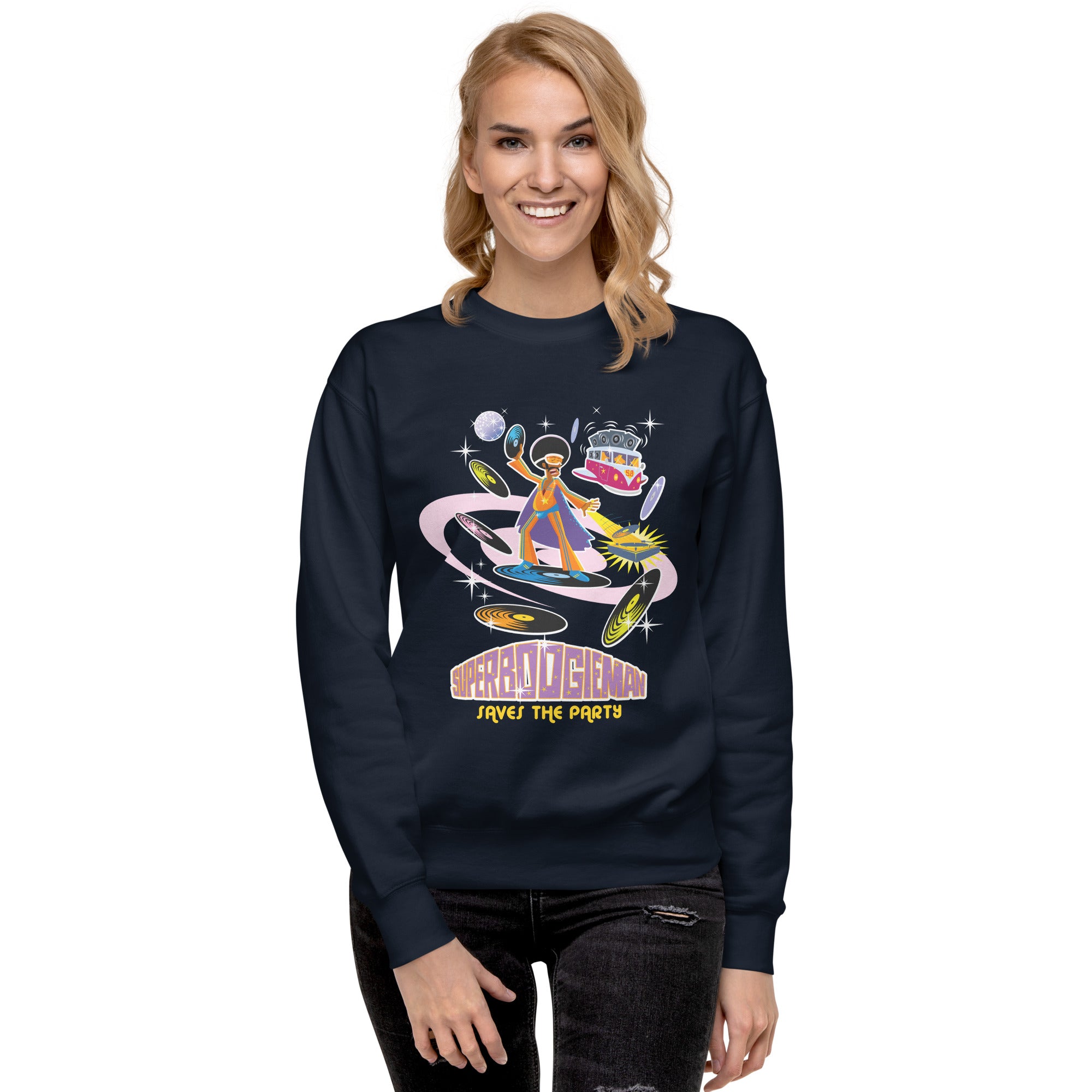 Unisex Premium Sweatshirt Superboogieman Saves the Party