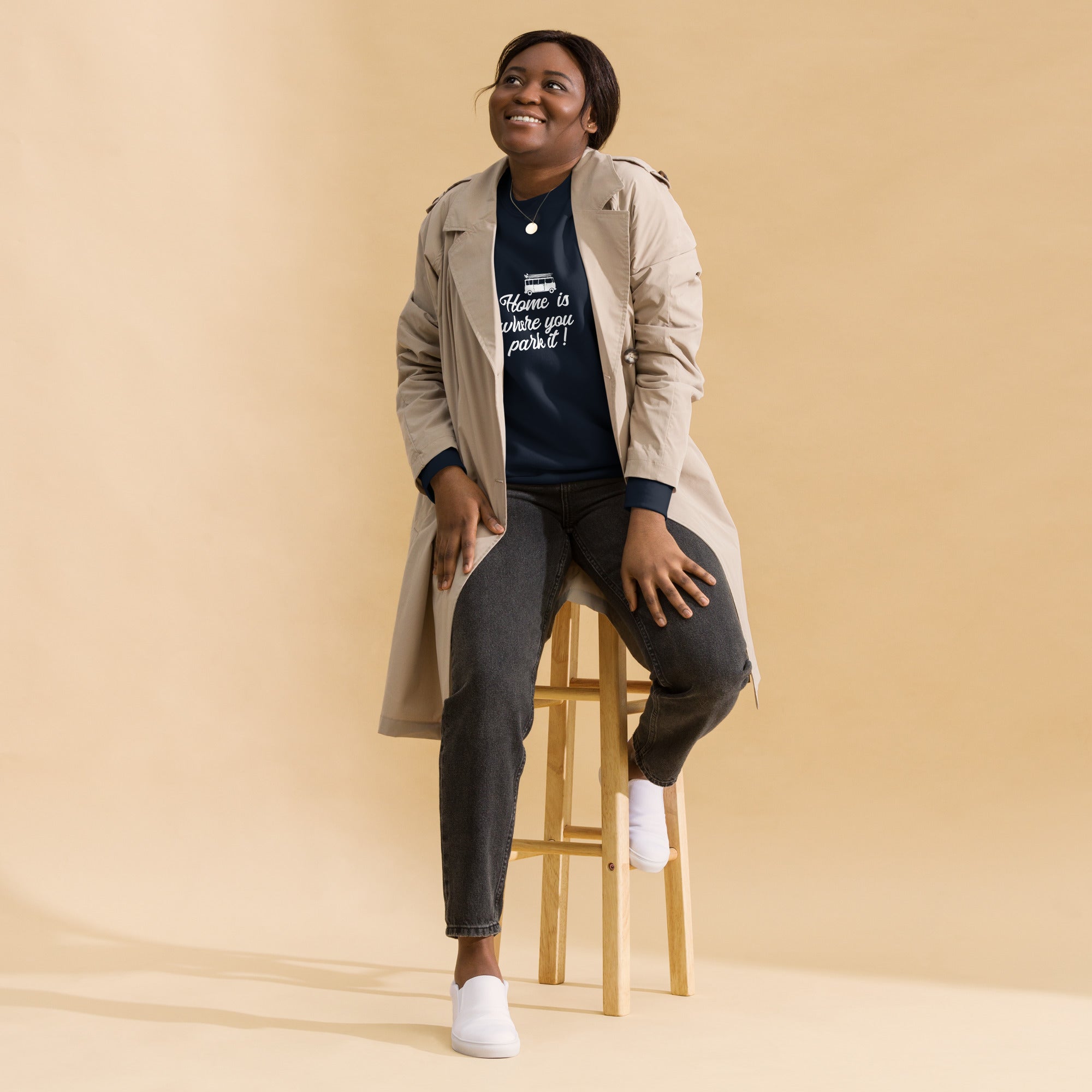 Sweatshirt premium unisexe White Surf Combi Home is where you park it