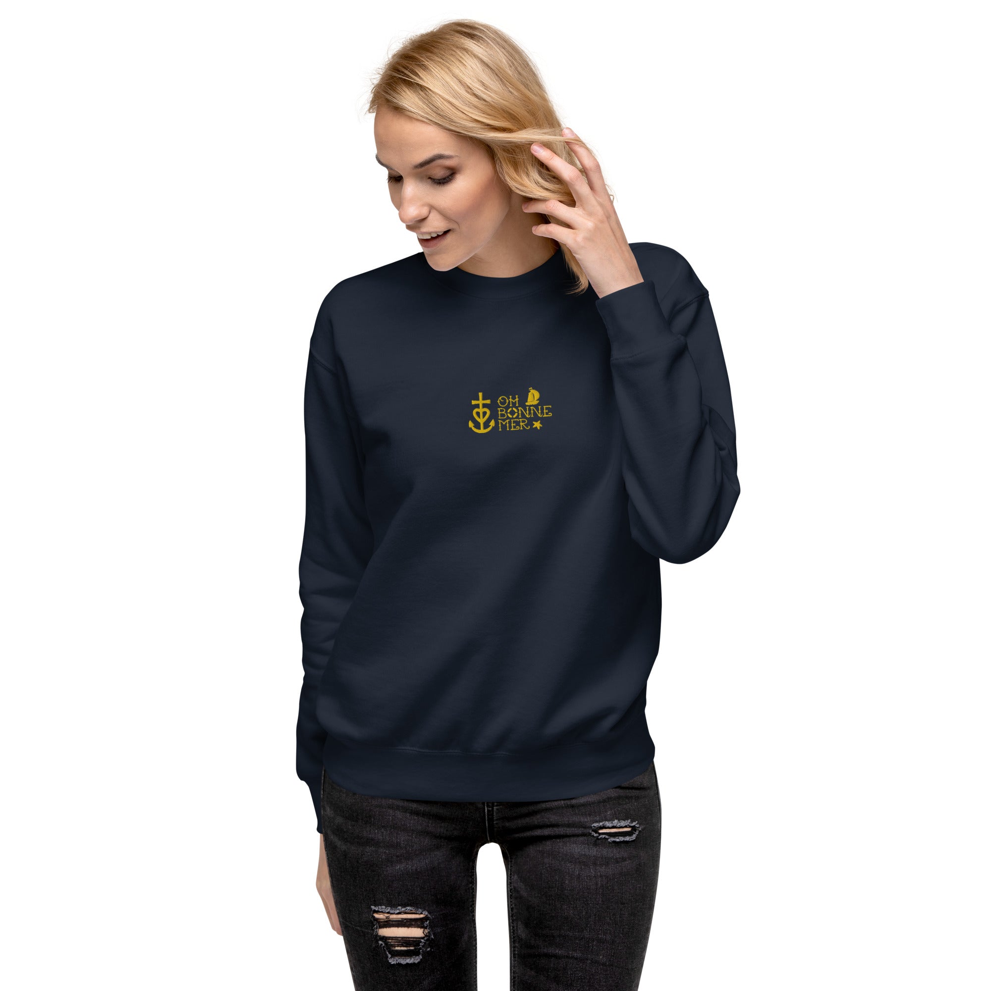 Sweatshirt premium unisexe Oh Bonne Mer 2 brodé
