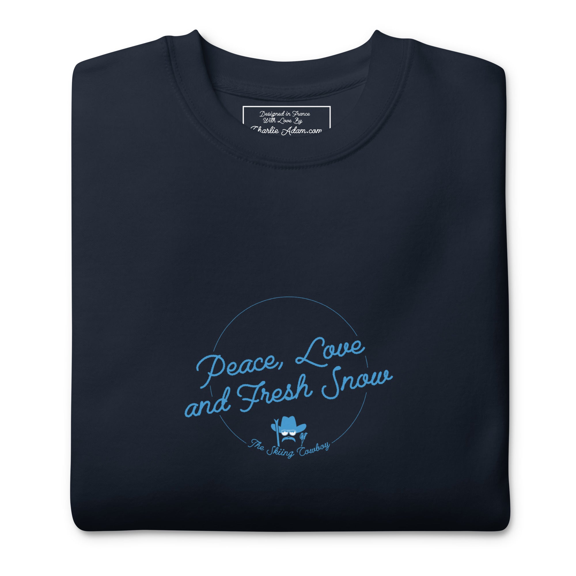 Unisex Premium Sweatshirt Peace, Love and Fresh Snow