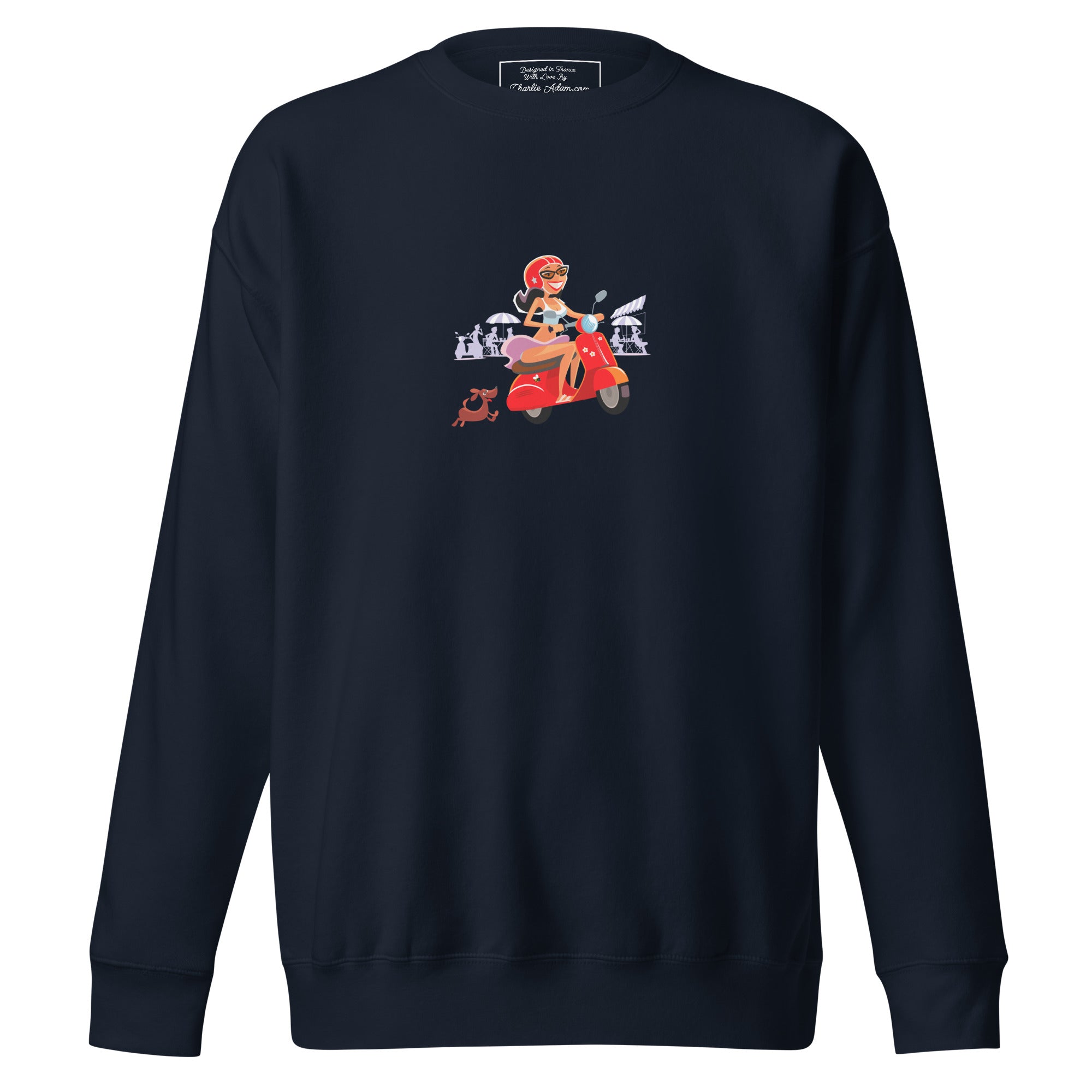 Sweatshirt premium unisexe Vespa Girl in St Tropez