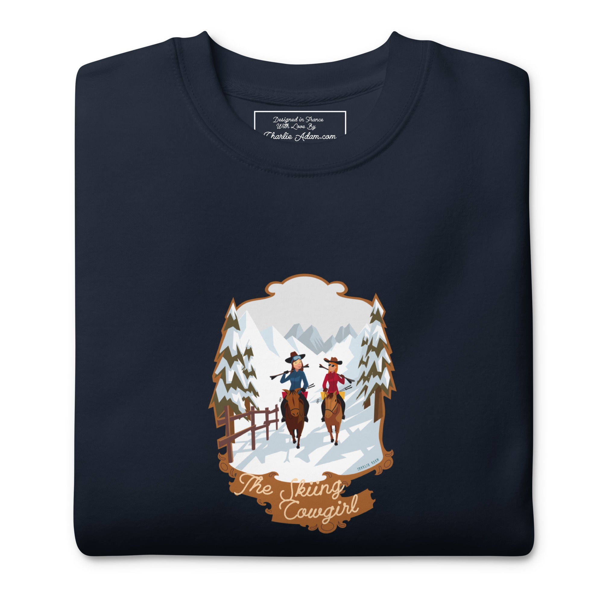 Sweatshirt premium unisexe The Skiing Cowgirl