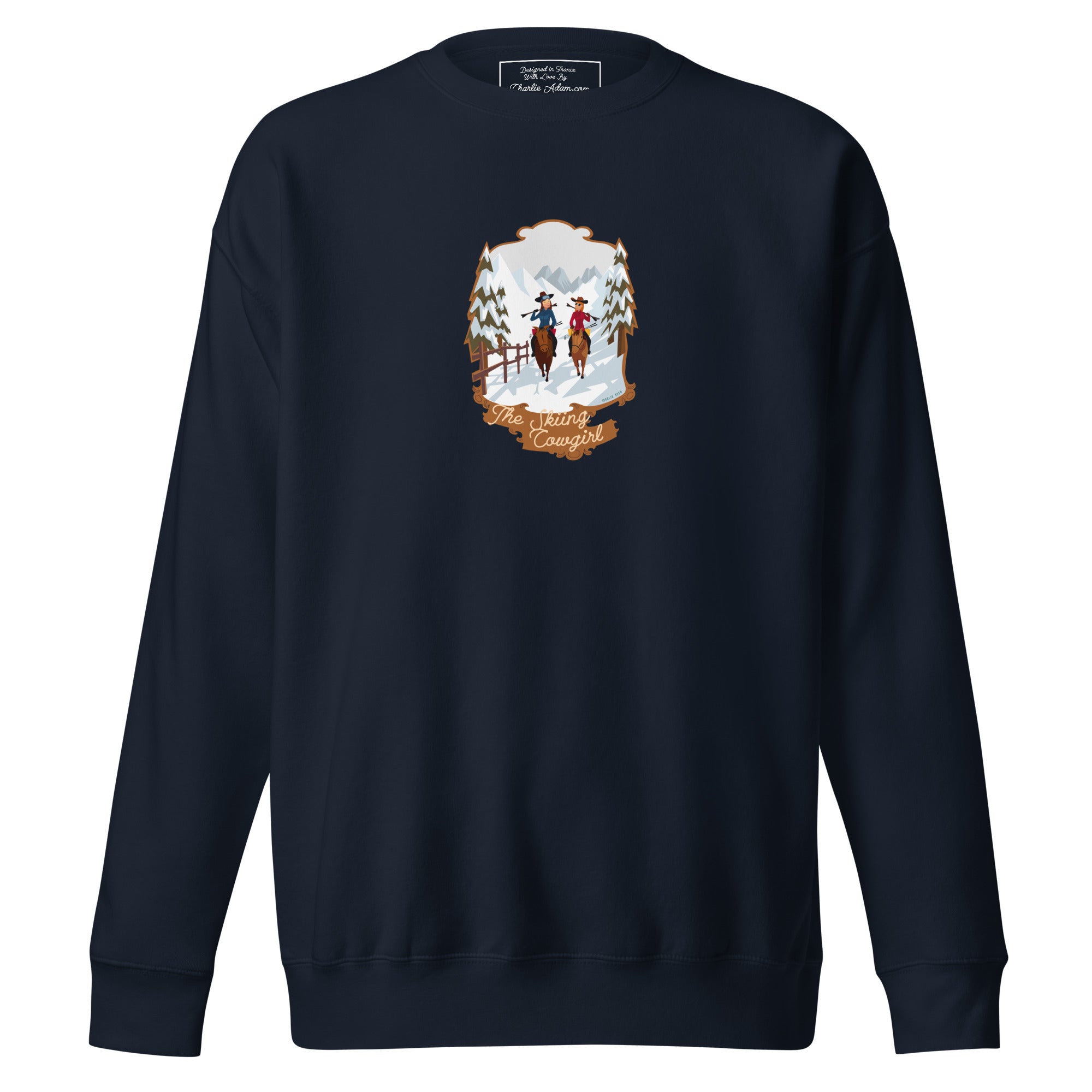 Sweatshirt premium unisexe The Skiing Cowgirl