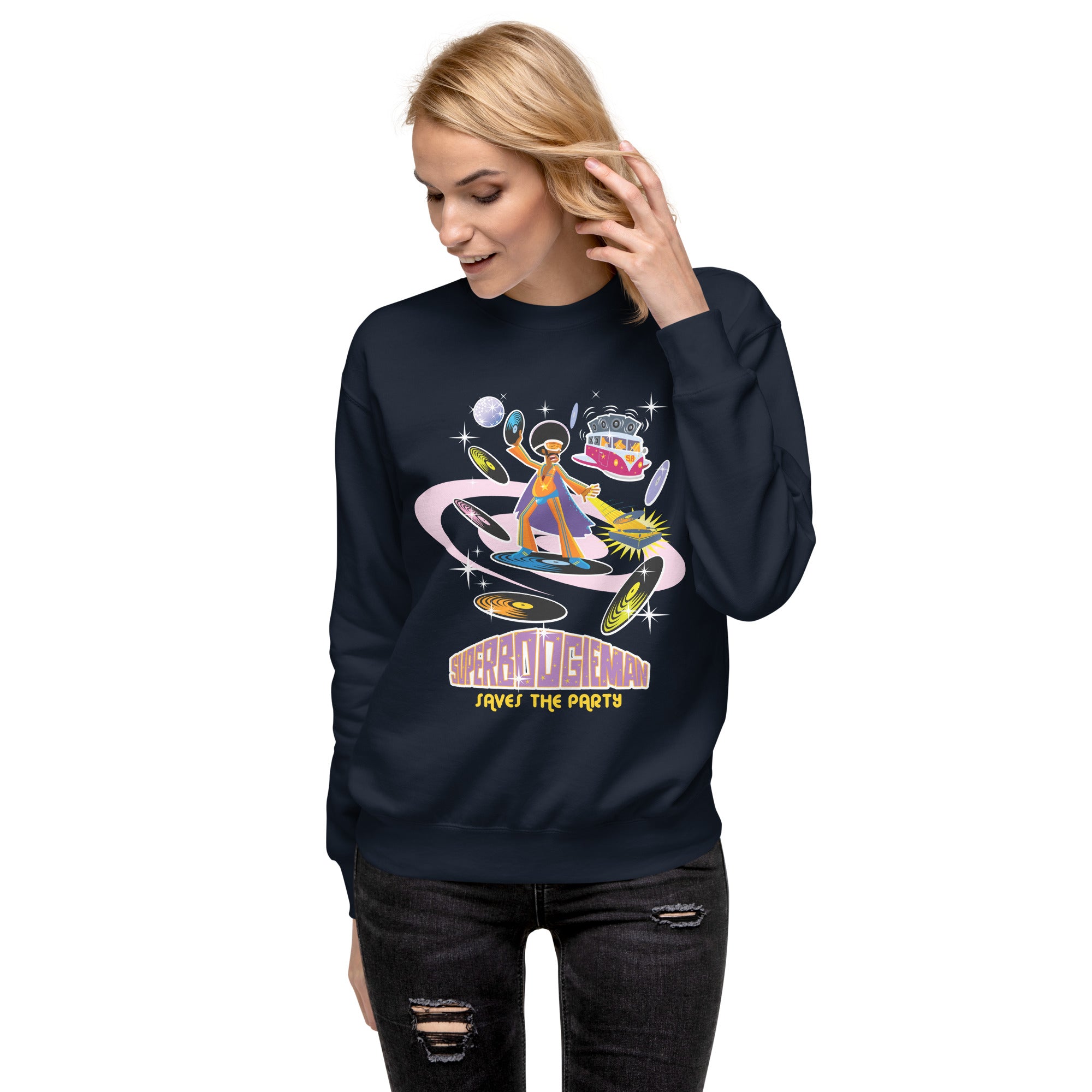 Unisex Premium Sweatshirt Superboogieman Saves the Party