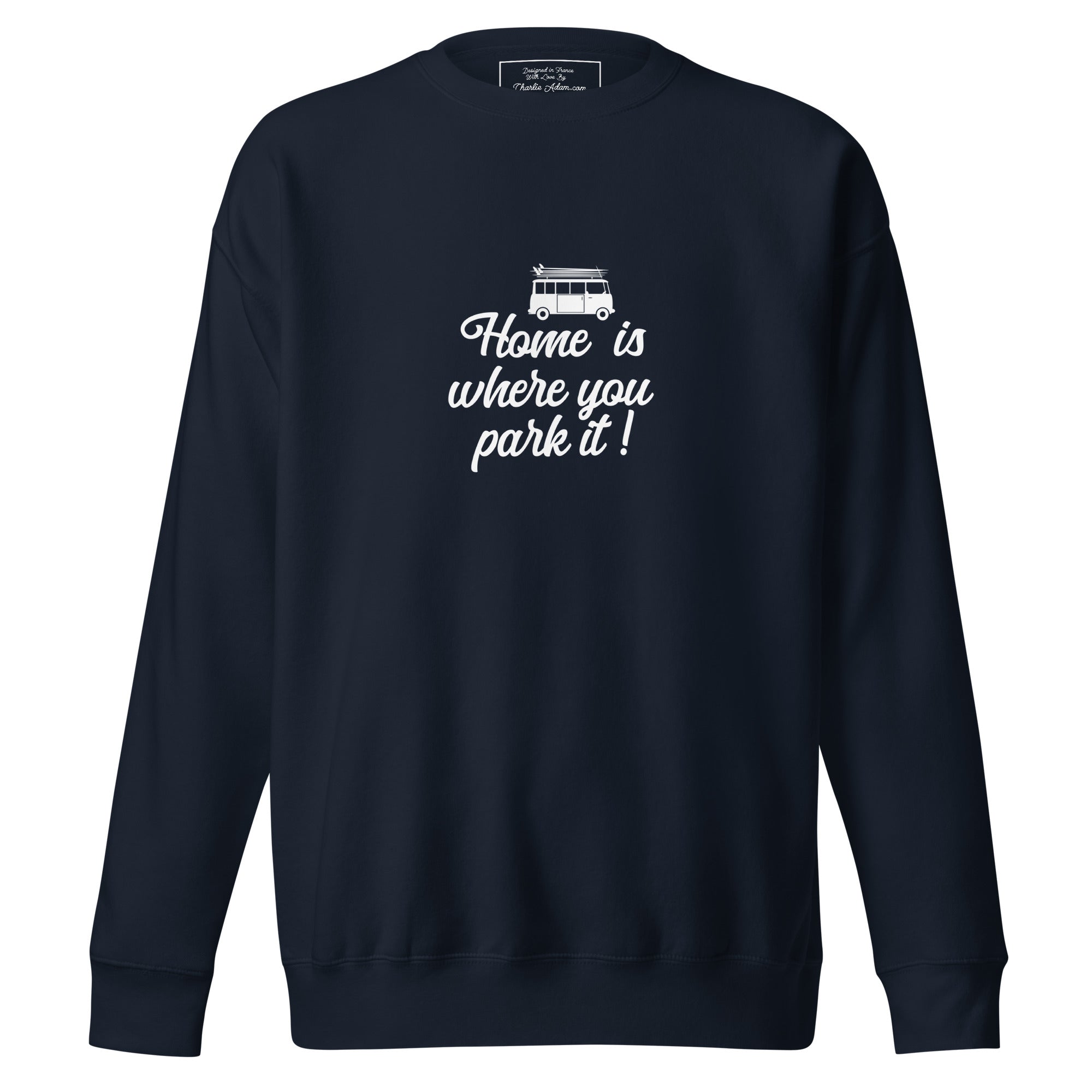 Sweatshirt premium unisexe White Surf Combi Home is where you park it