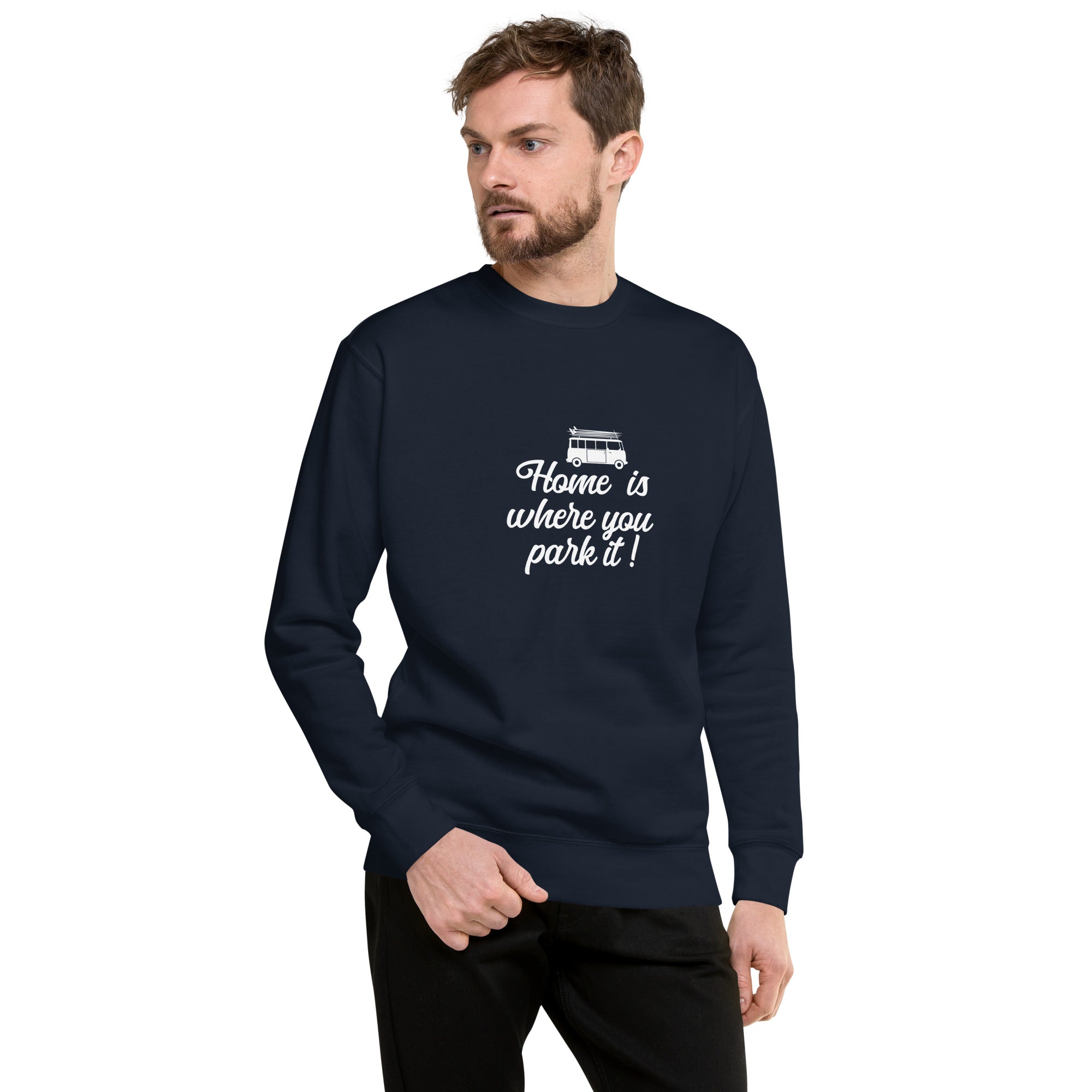 Sweatshirt premium unisexe White Surf Combi Home is where you park it