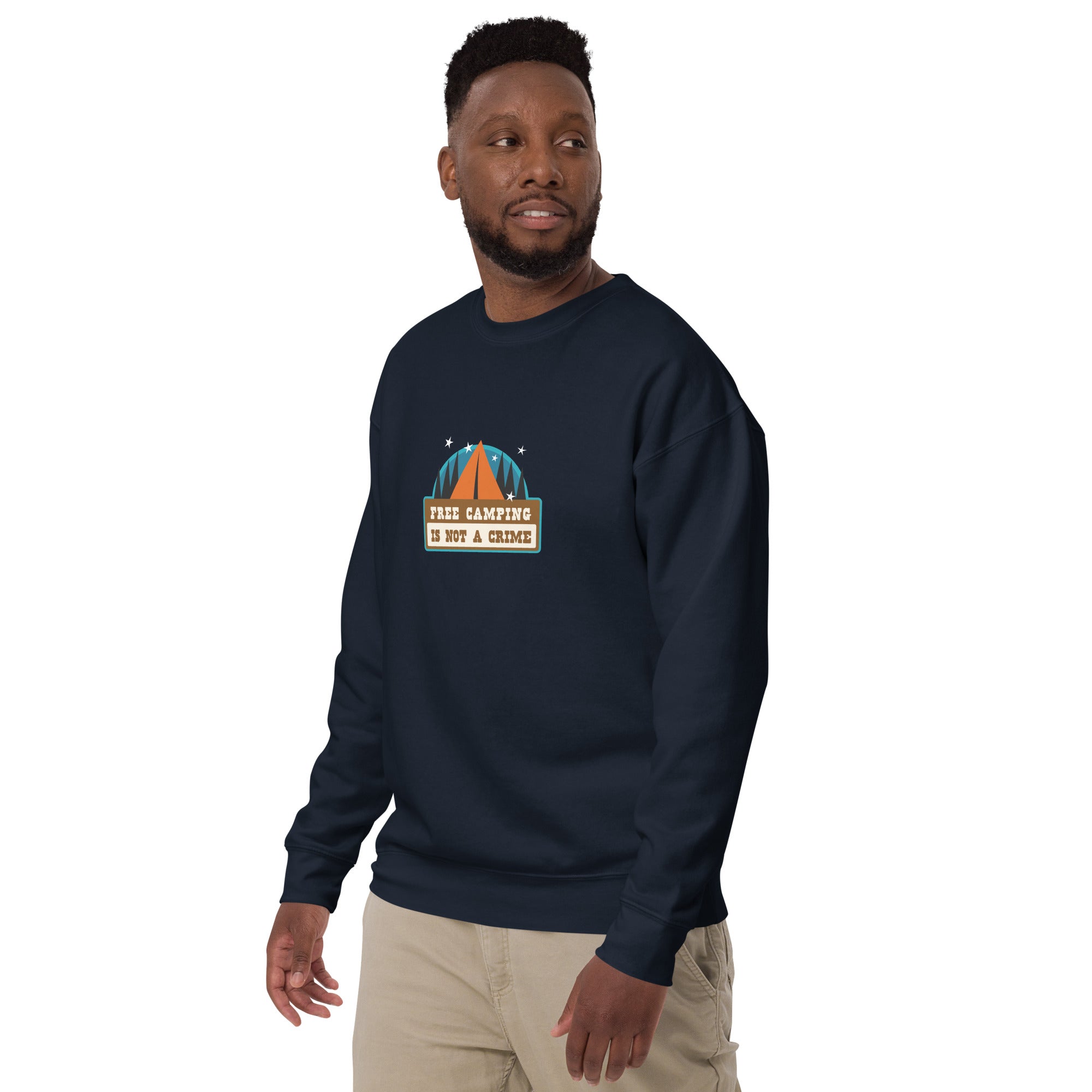 Sweatshirt premium unisexe Free camping is not a crime graphic