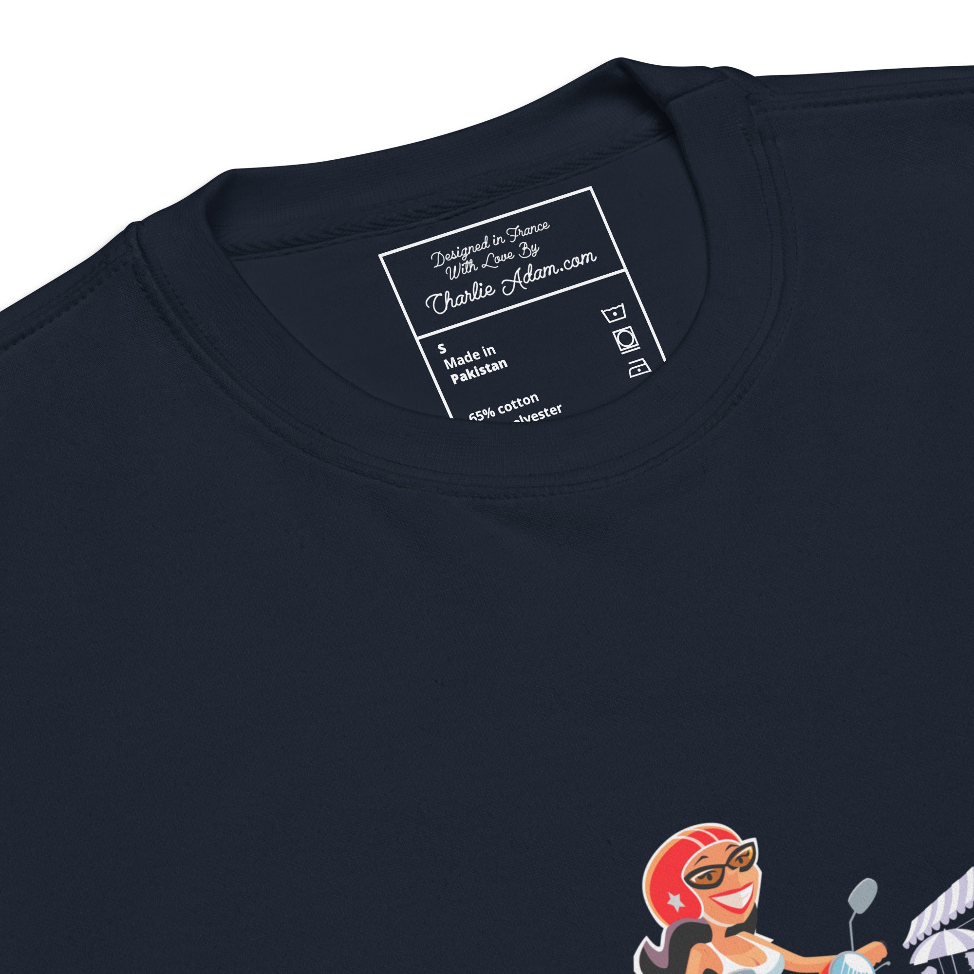 Sweatshirt premium unisexe Vespa Girl in St Tropez