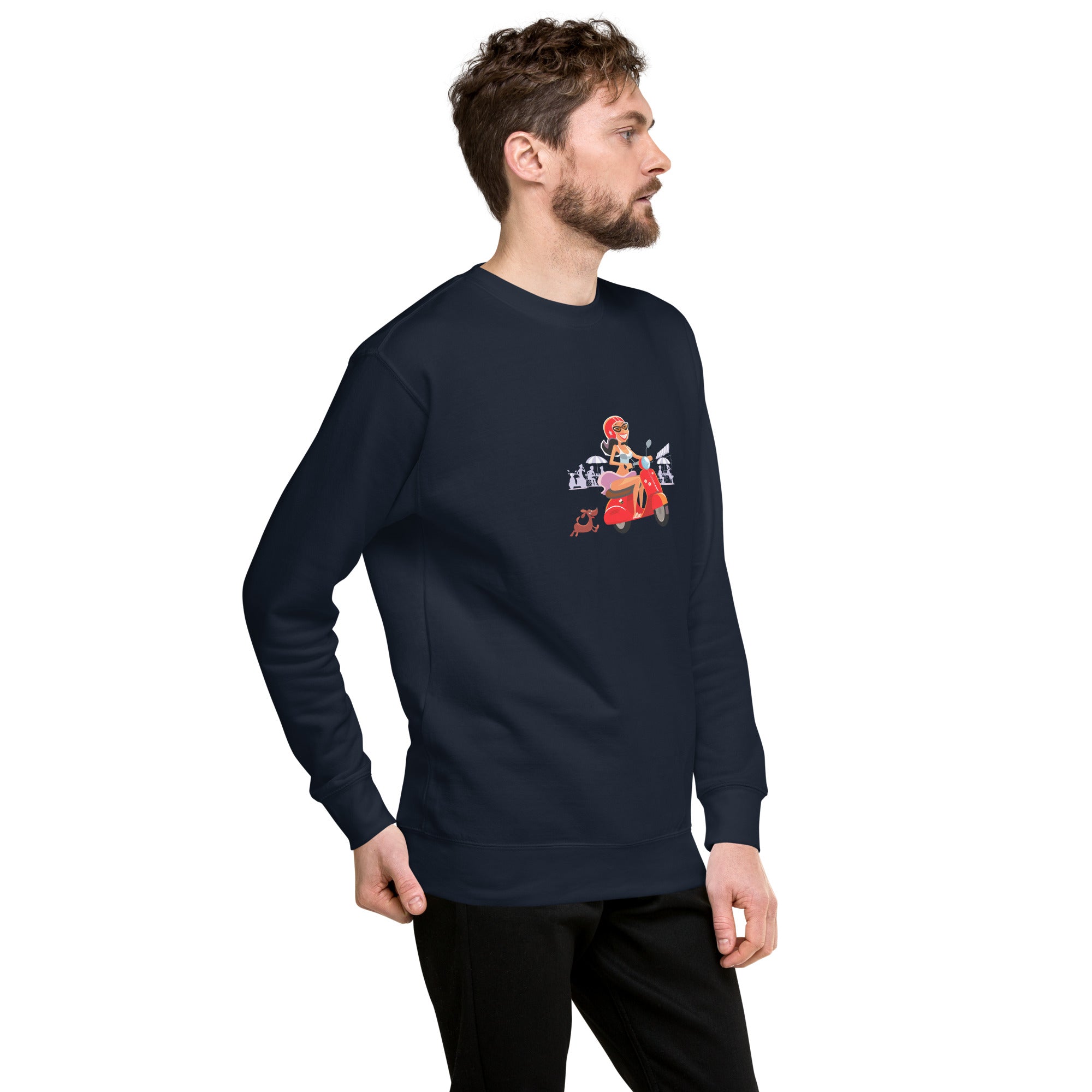 Sweatshirt premium unisexe Vespa Girl in St Tropez