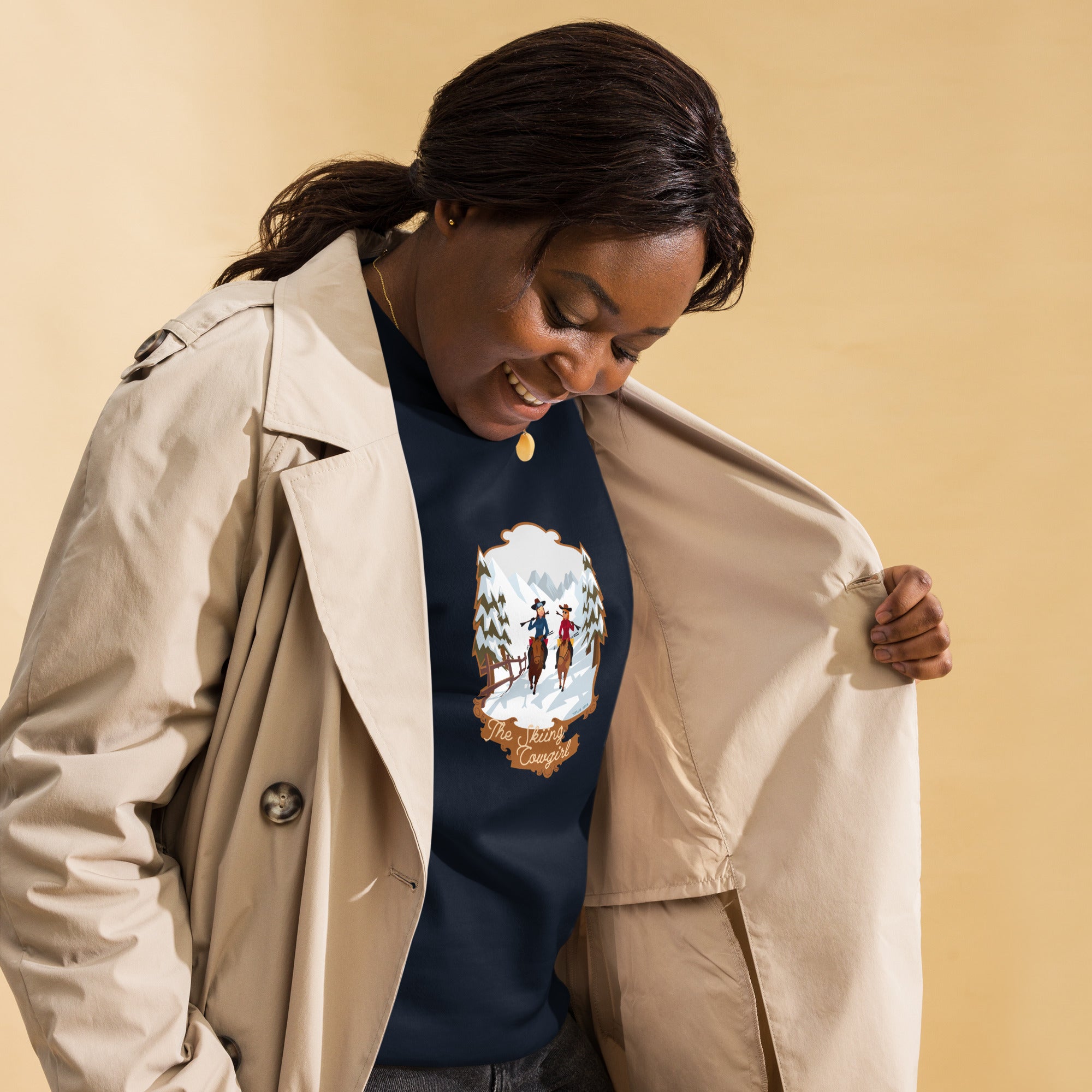 Sweatshirt premium unisexe The Skiing Cowgirl