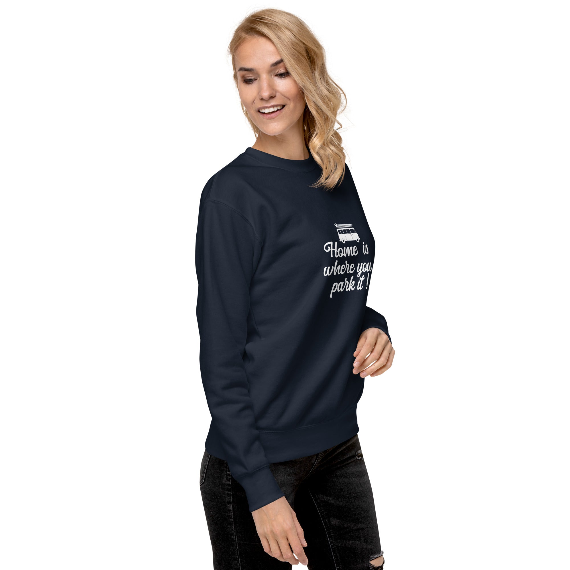 Sweatshirt premium unisexe White Surf Combi Home is where you park it