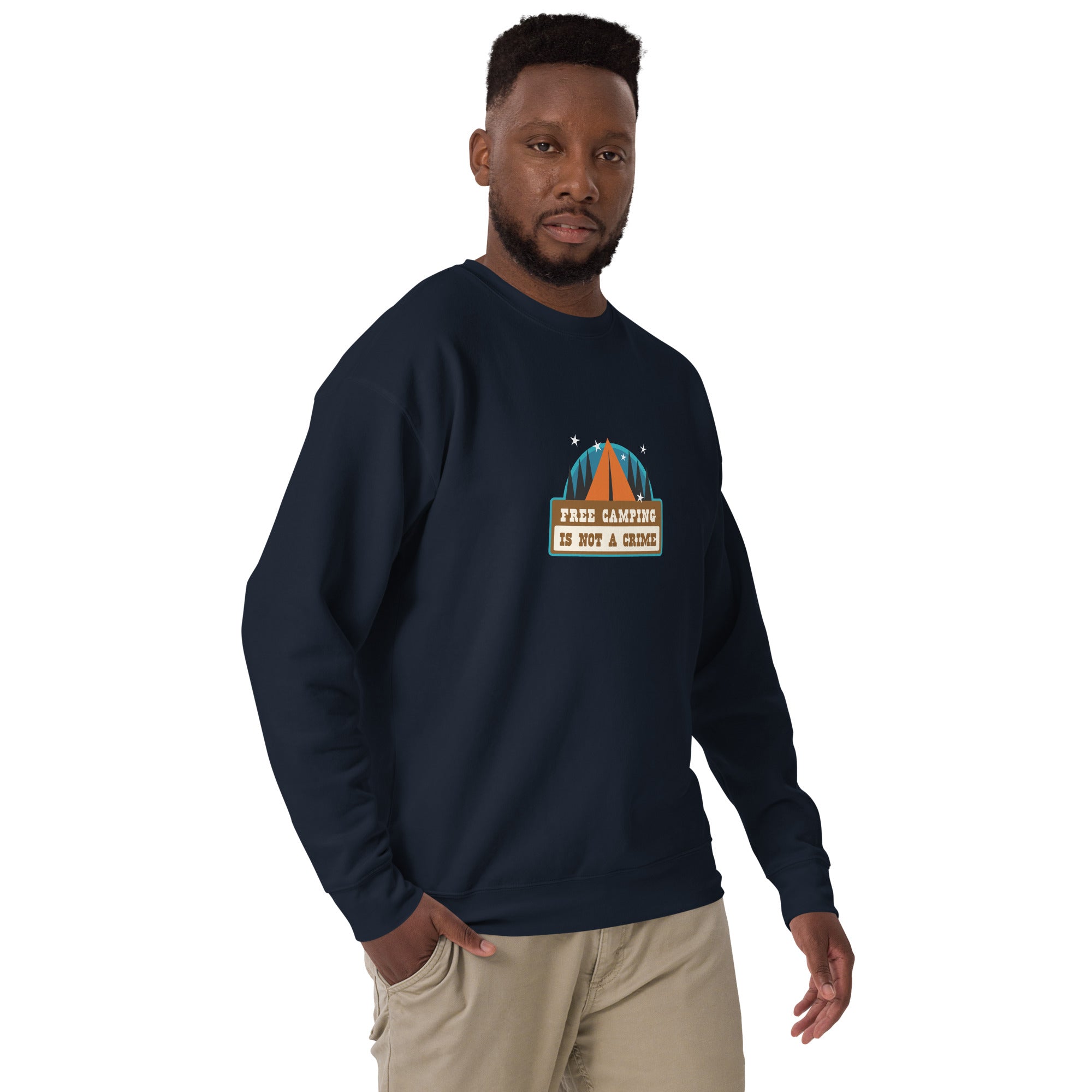 Sweatshirt premium unisexe Free camping is not a crime graphic