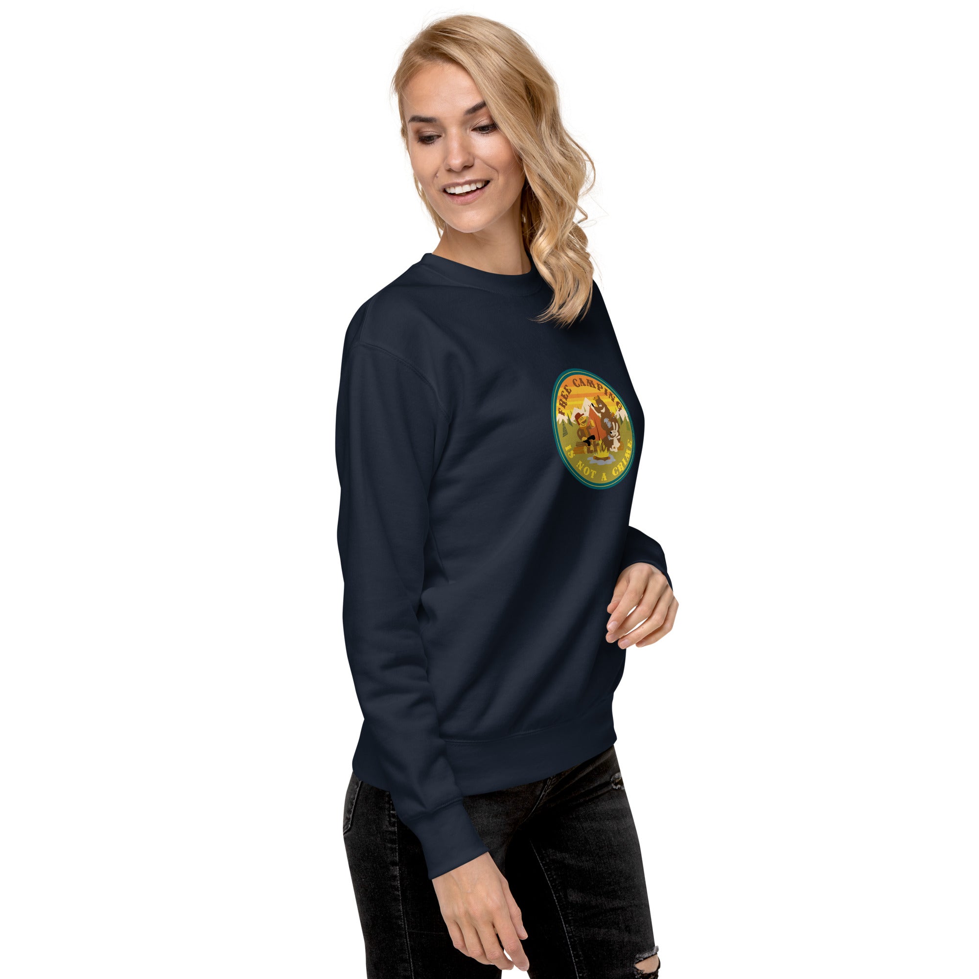 Unisex Premium Sweatshirt Free camping is not a crime
