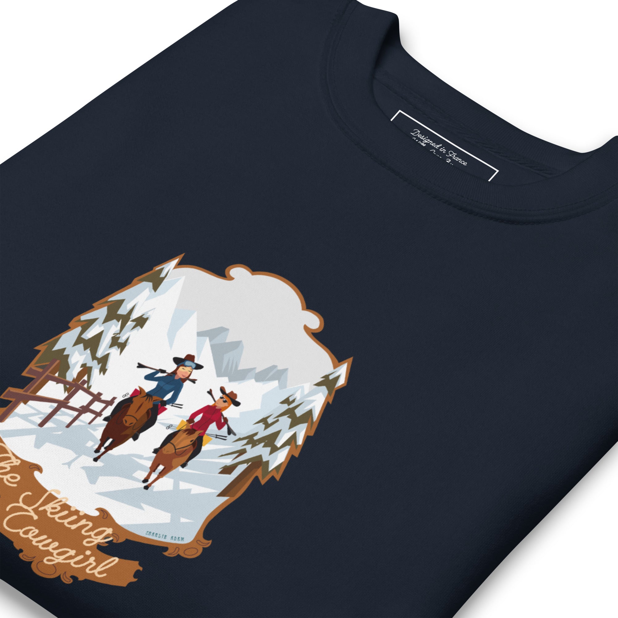 Sweatshirt premium unisexe The Skiing Cowgirl