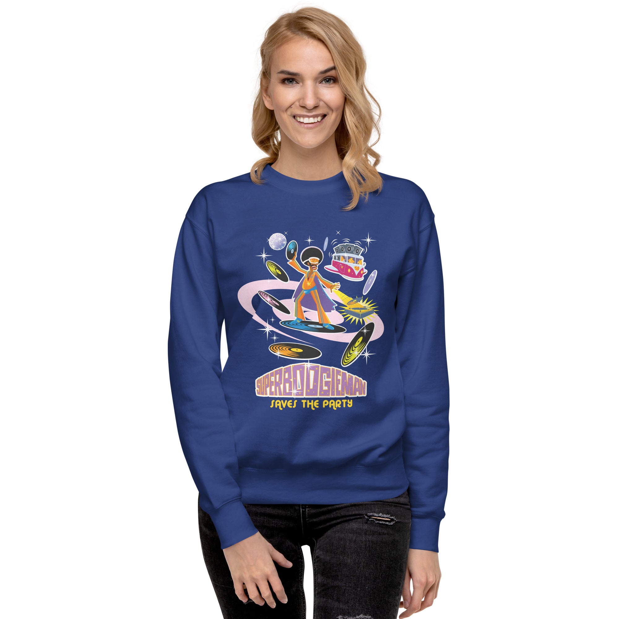 Unisex Premium Sweatshirt Superboogieman Saves the Party
