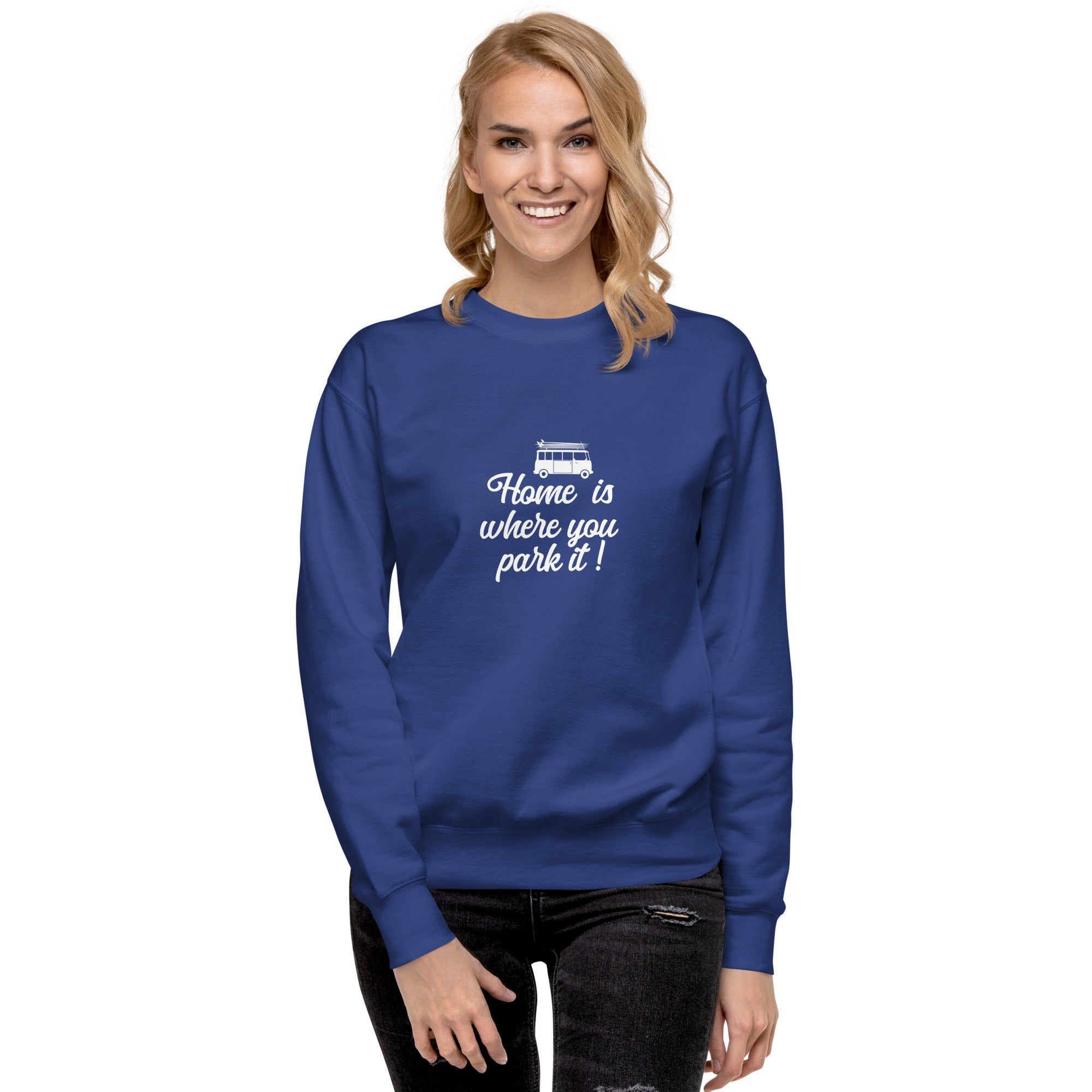 Sweatshirt premium unisexe White Surf Combi Home is where you park it