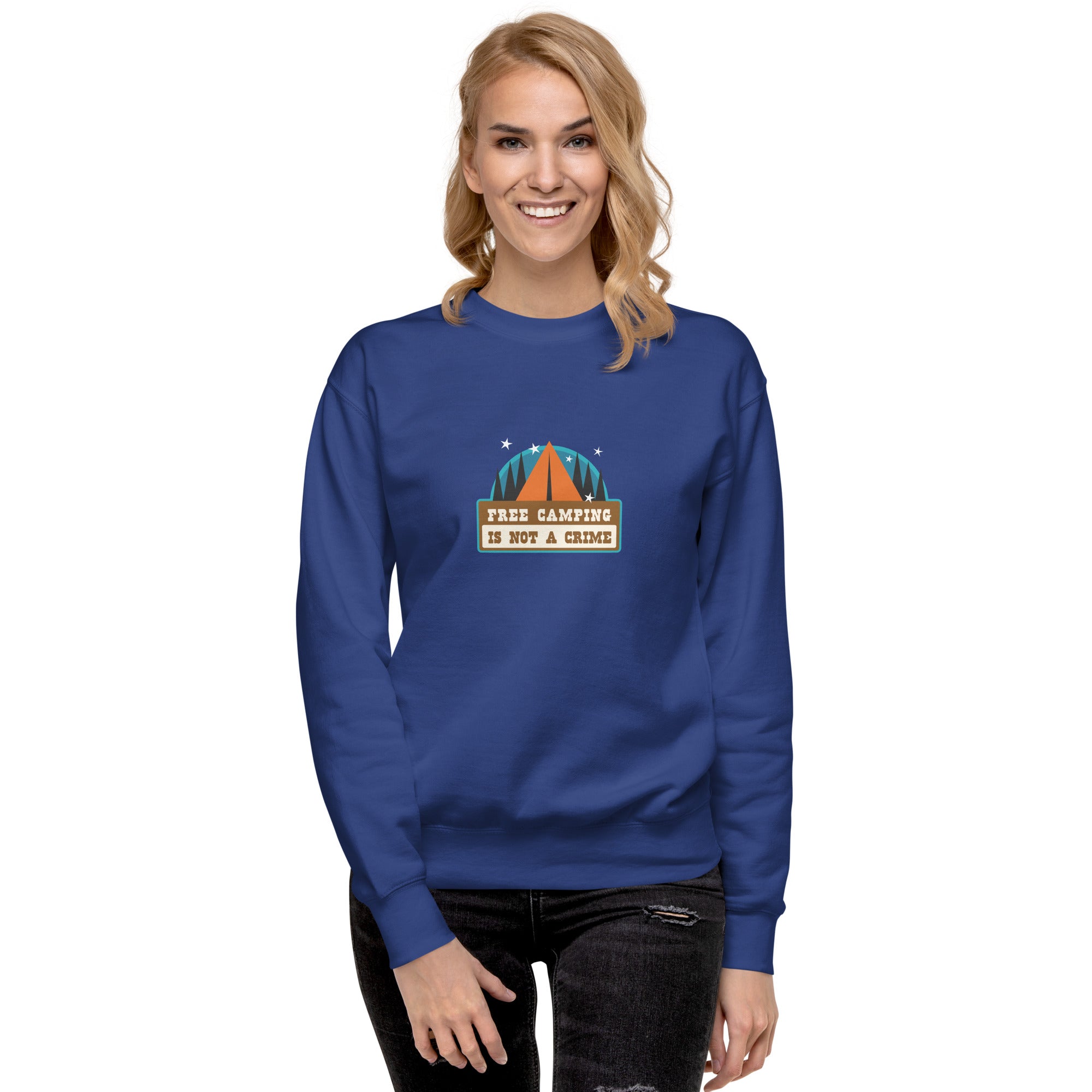 Sweatshirt premium unisexe Free camping is not a crime graphic