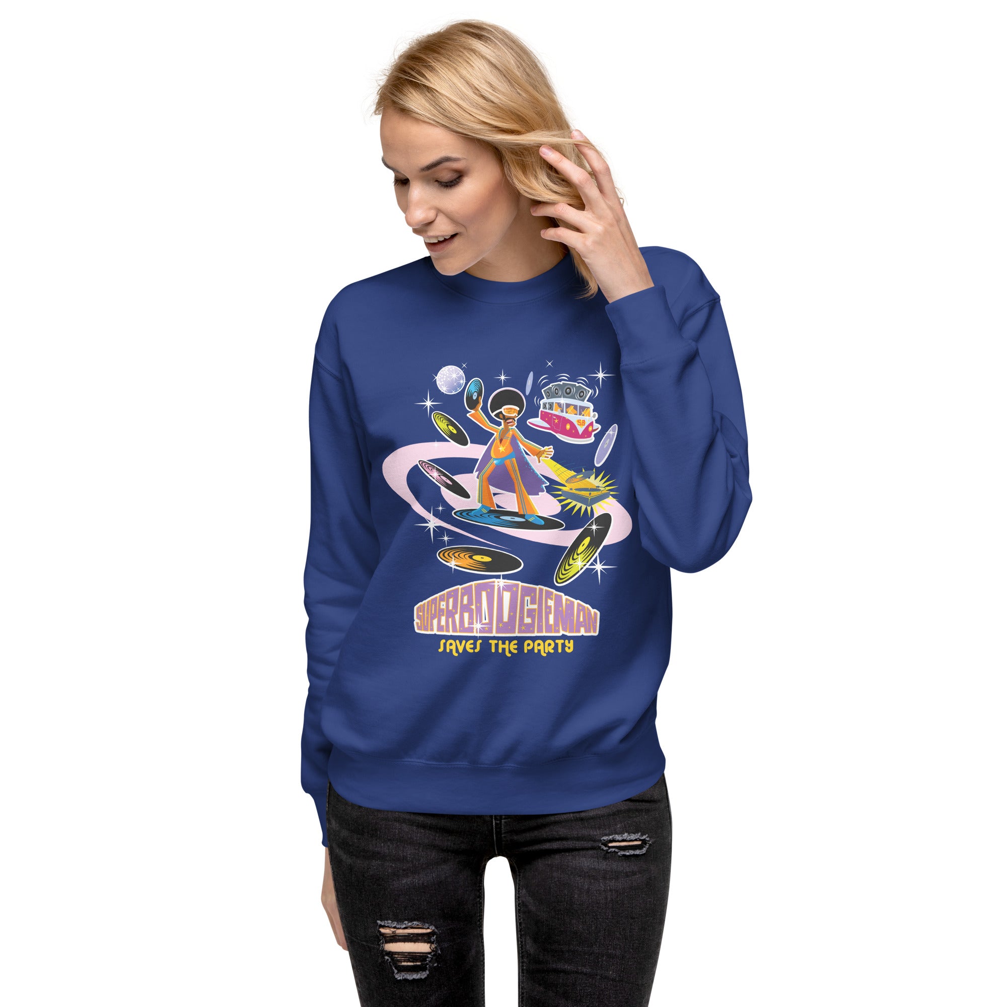 Unisex Premium Sweatshirt Superboogieman Saves the Party