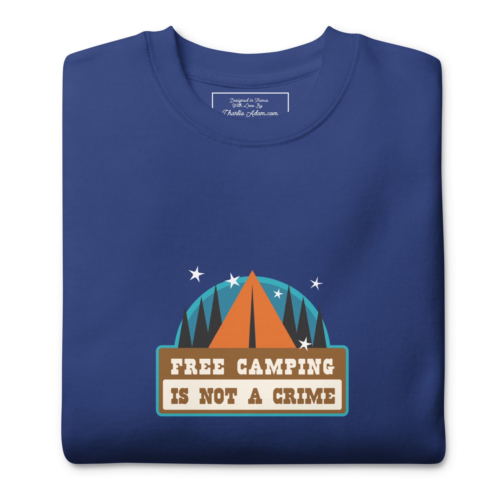 Sweatshirt premium unisexe Free camping is not a crime graphic