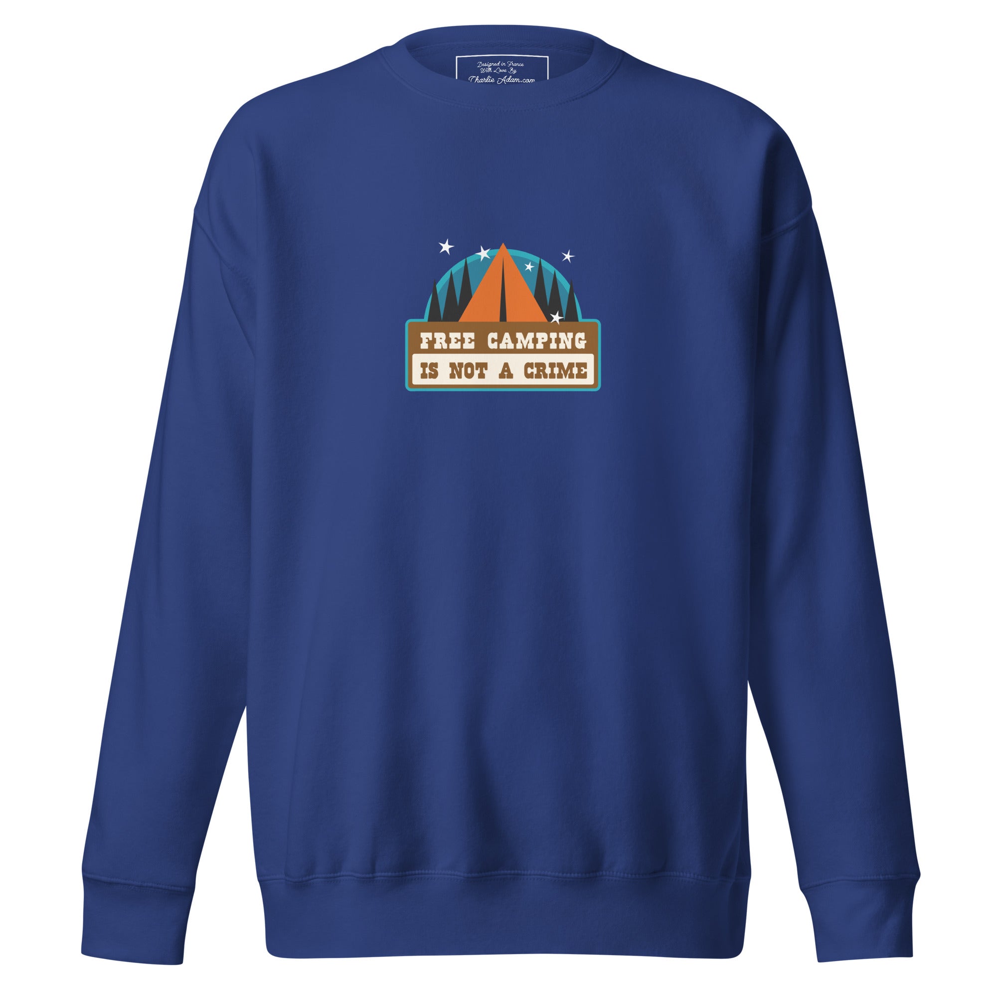 Sweatshirt premium unisexe Free camping is not a crime graphic