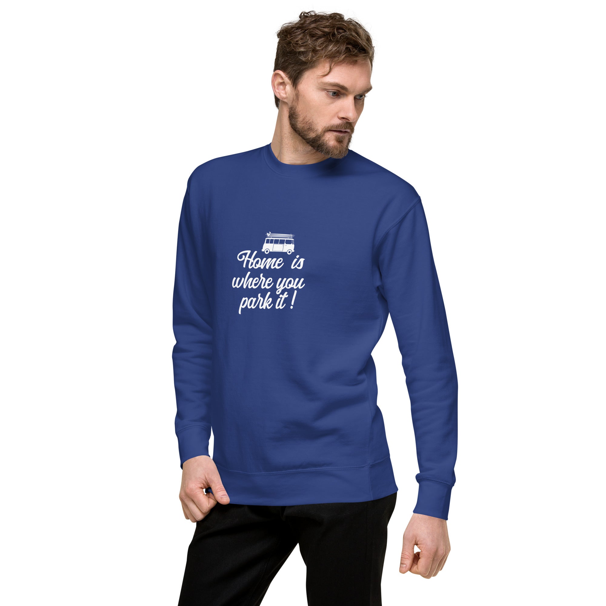 Sweatshirt premium unisexe White Surf Combi Home is where you park it