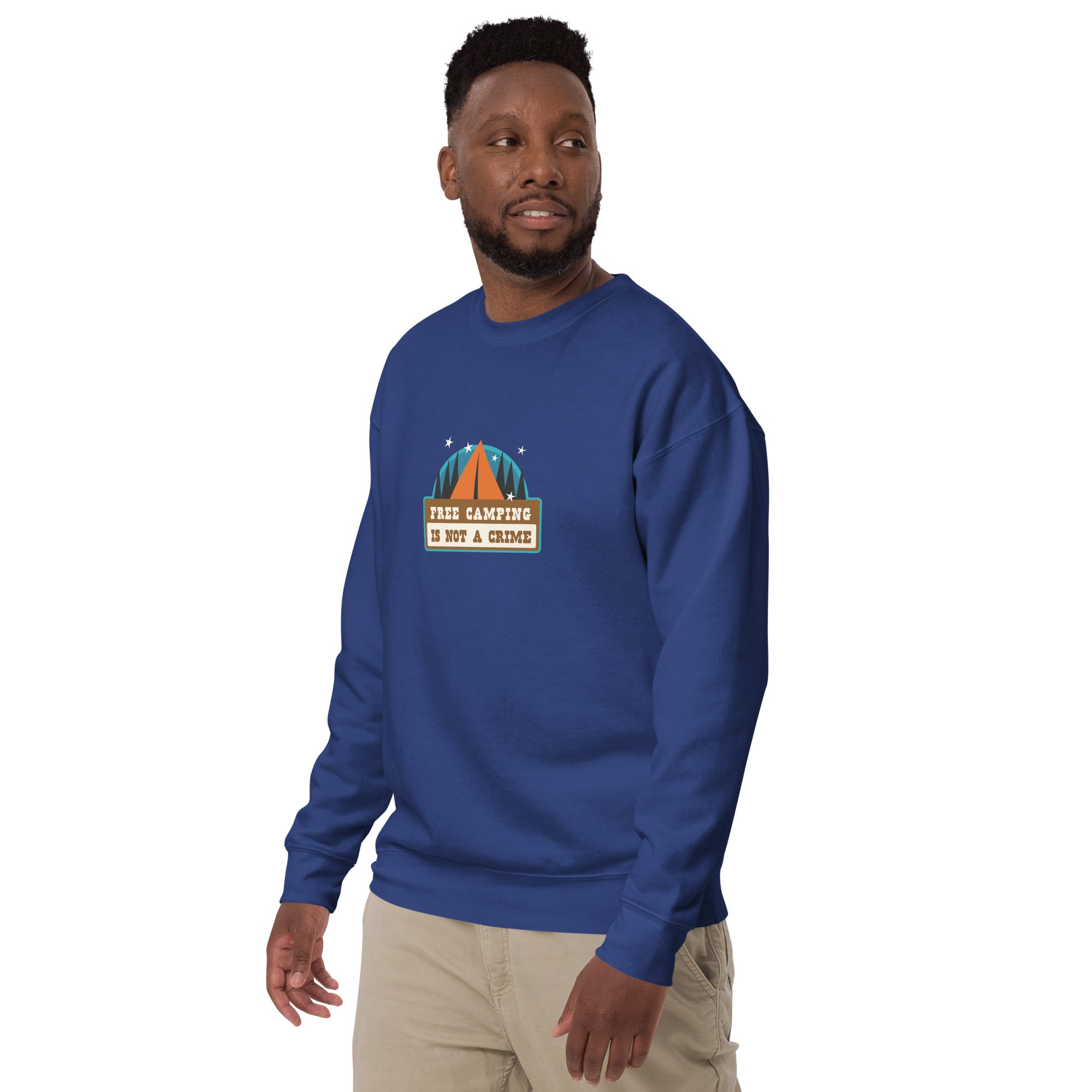 Sweatshirt premium unisexe Free camping is not a crime graphic