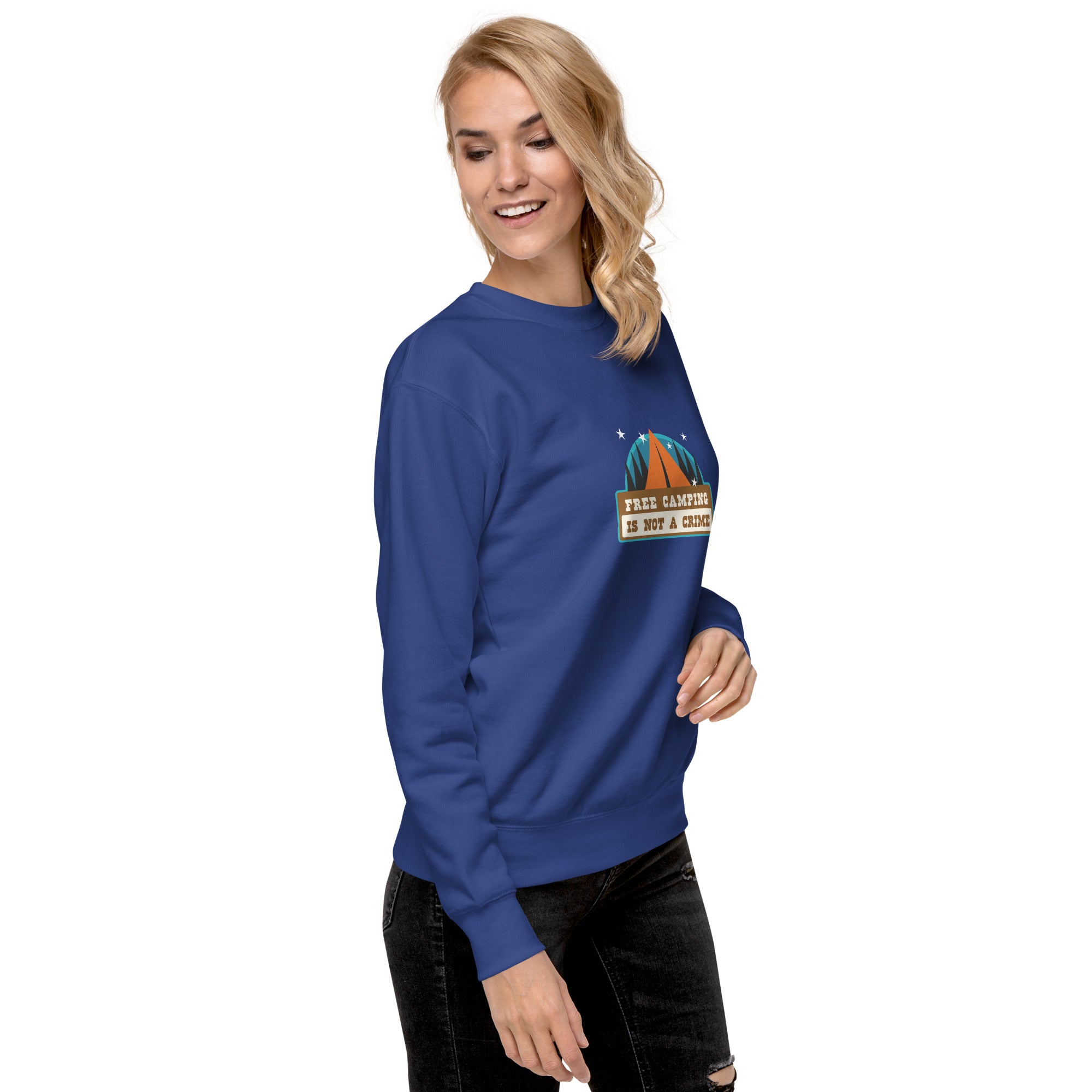 Sweatshirt premium unisexe Free camping is not a crime graphic
