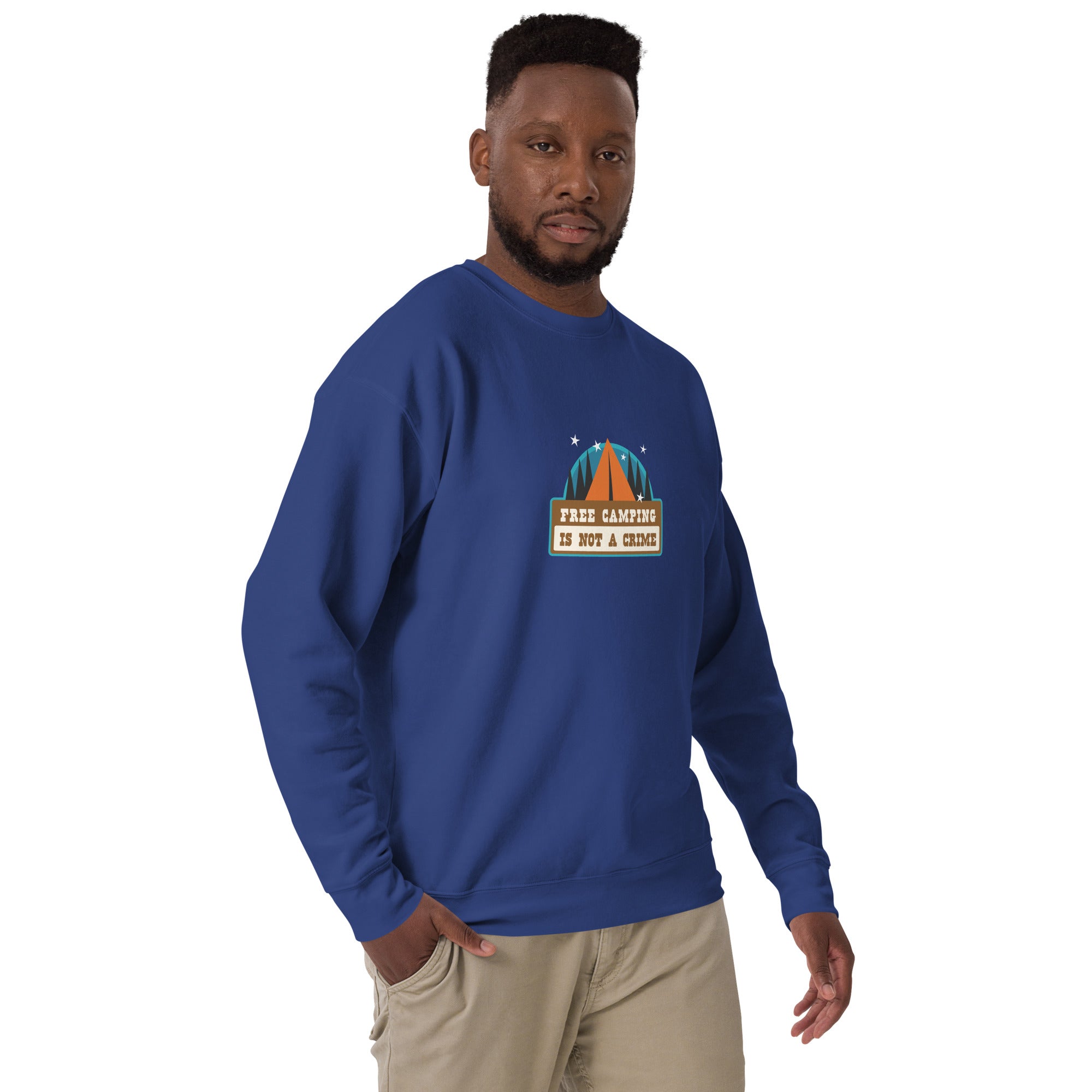 Sweatshirt premium unisexe Free camping is not a crime graphic