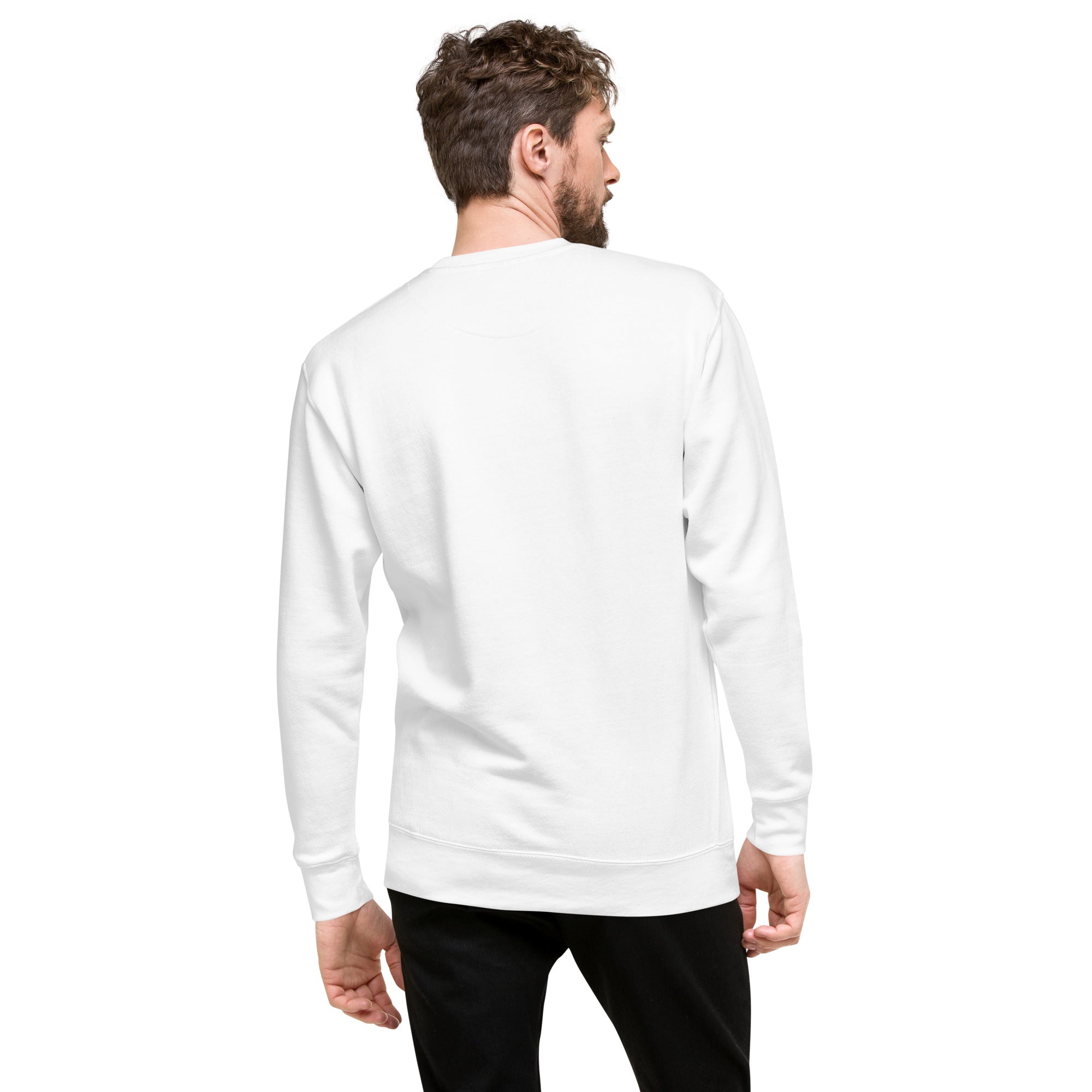 Unisex Premium Sweatshirt Ski Bum Old Gold large embroidered pattern
