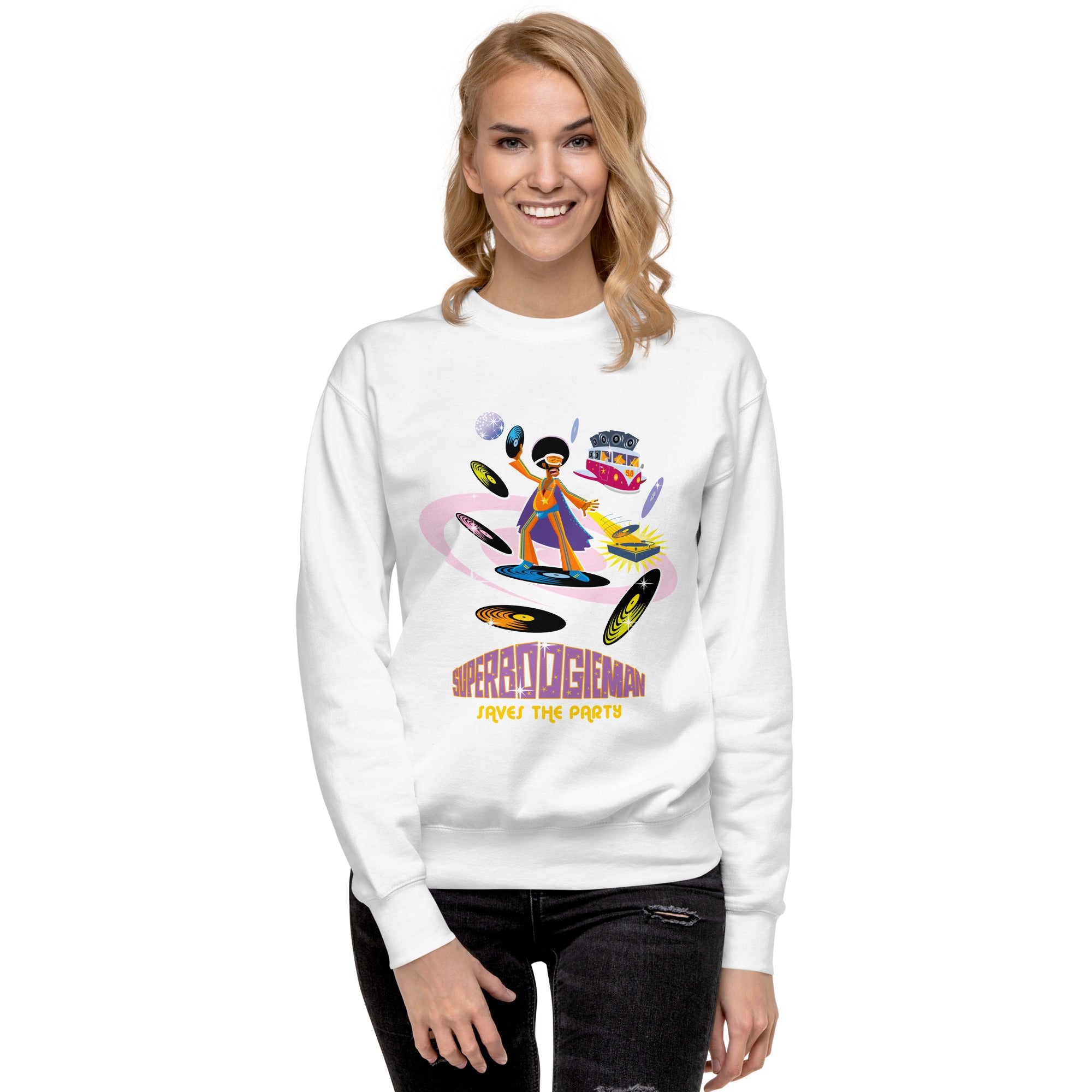 Sweatshirt premium unisexe Superboogieman Saves the Party